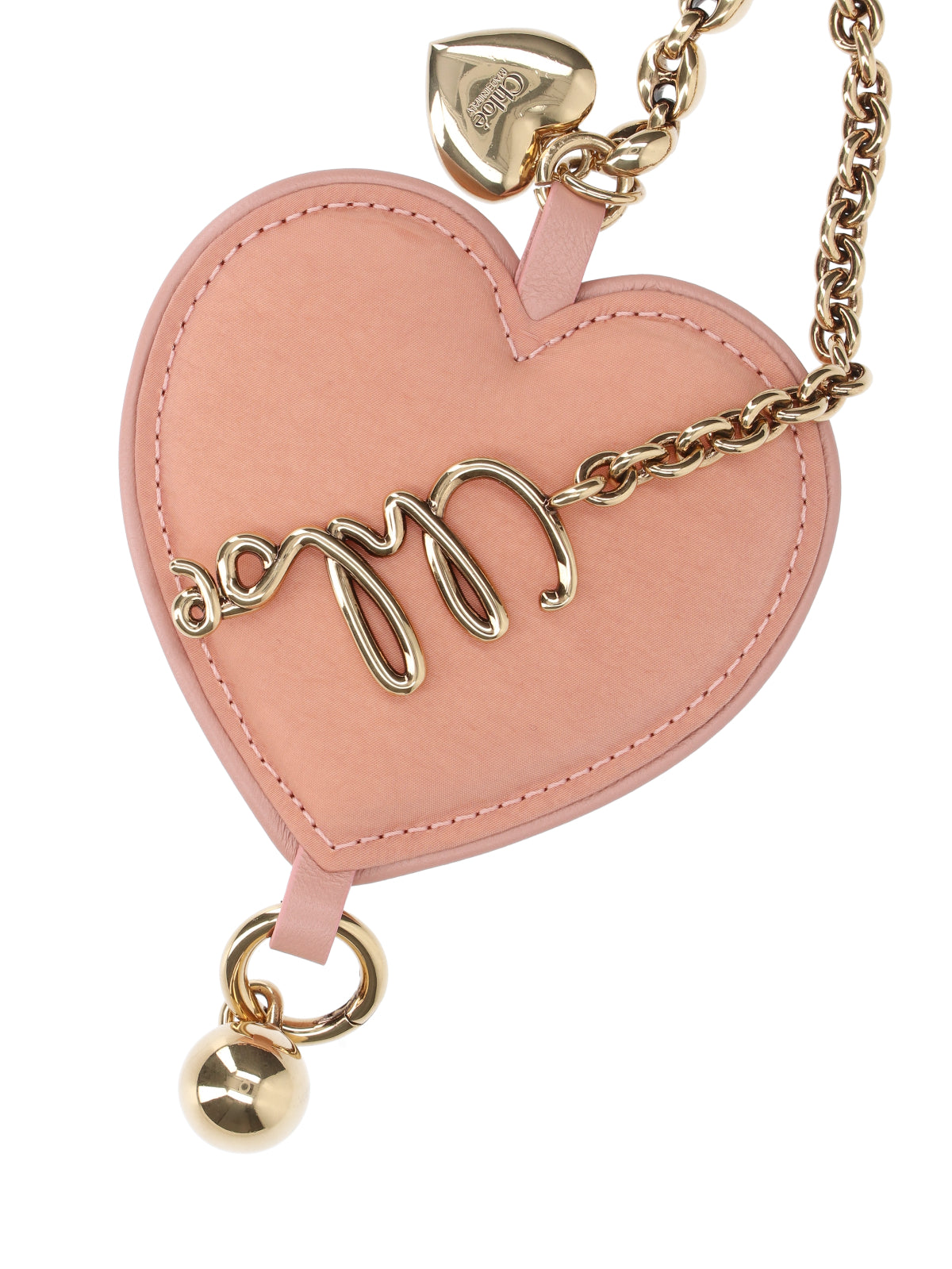 Pink Symbols Heart Leather Keyring