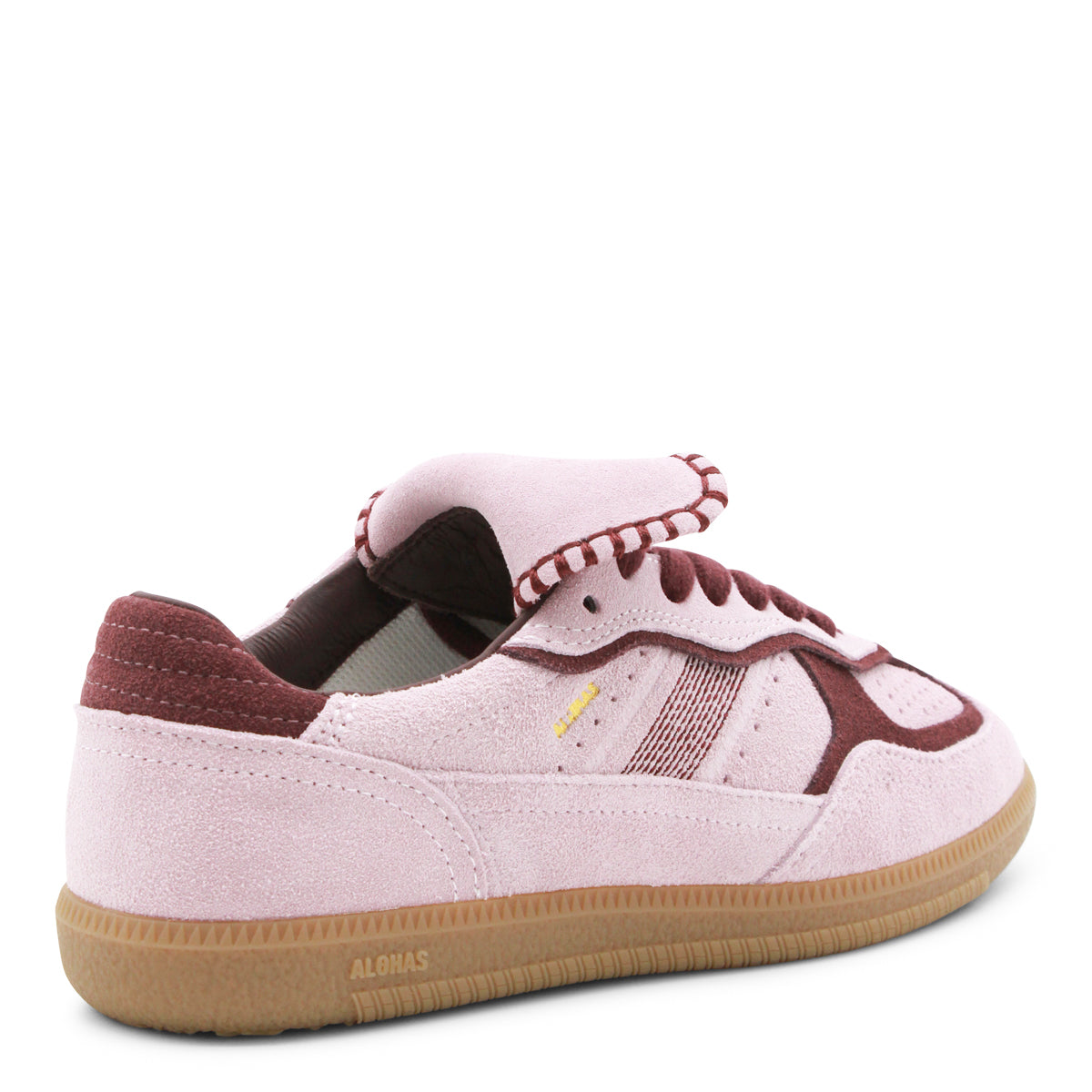 Suede Low-Top Sneakers with Burgundy Accents