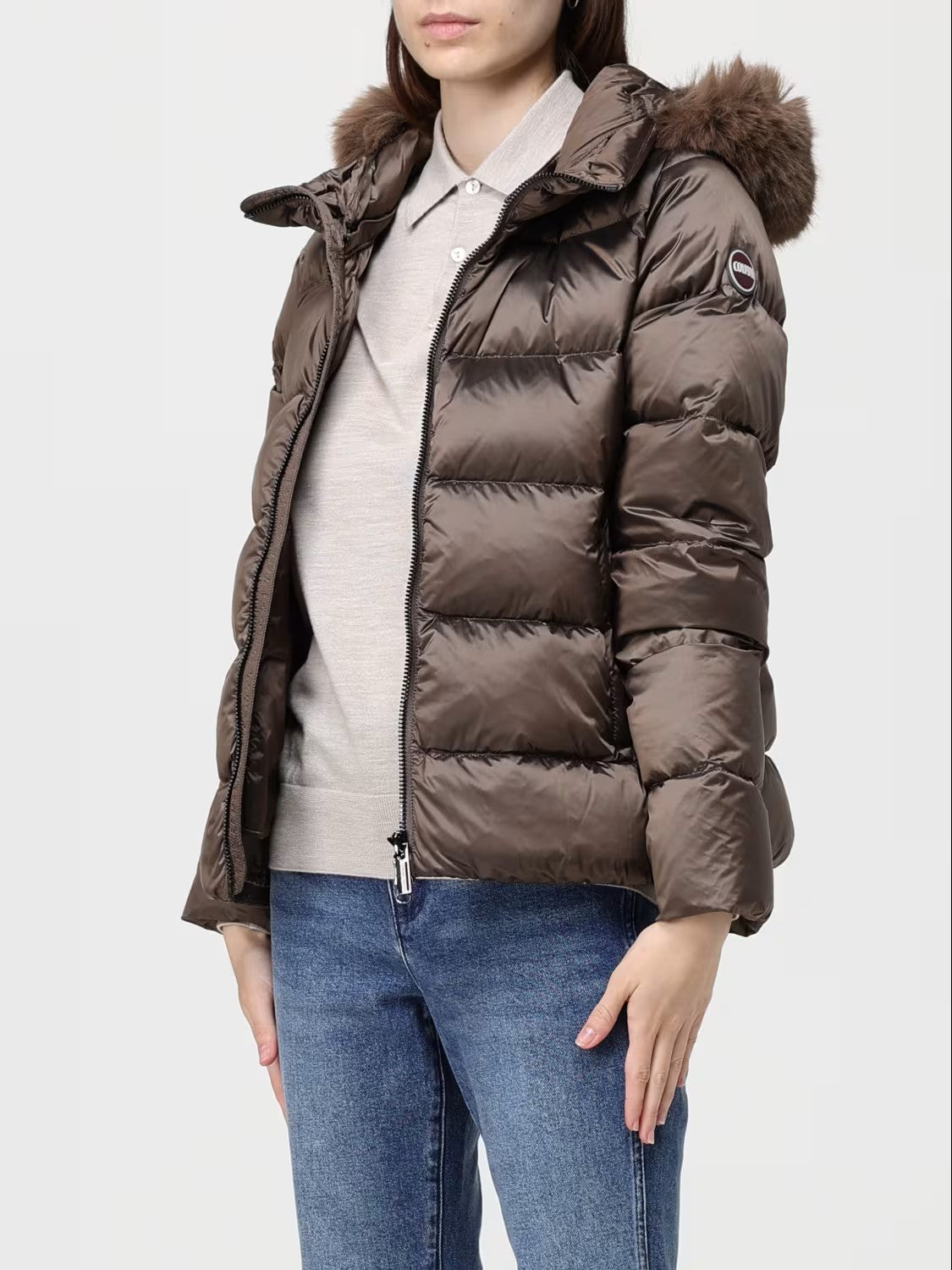 High-Collar Puffer Jacket With Synthetic Fur Trim