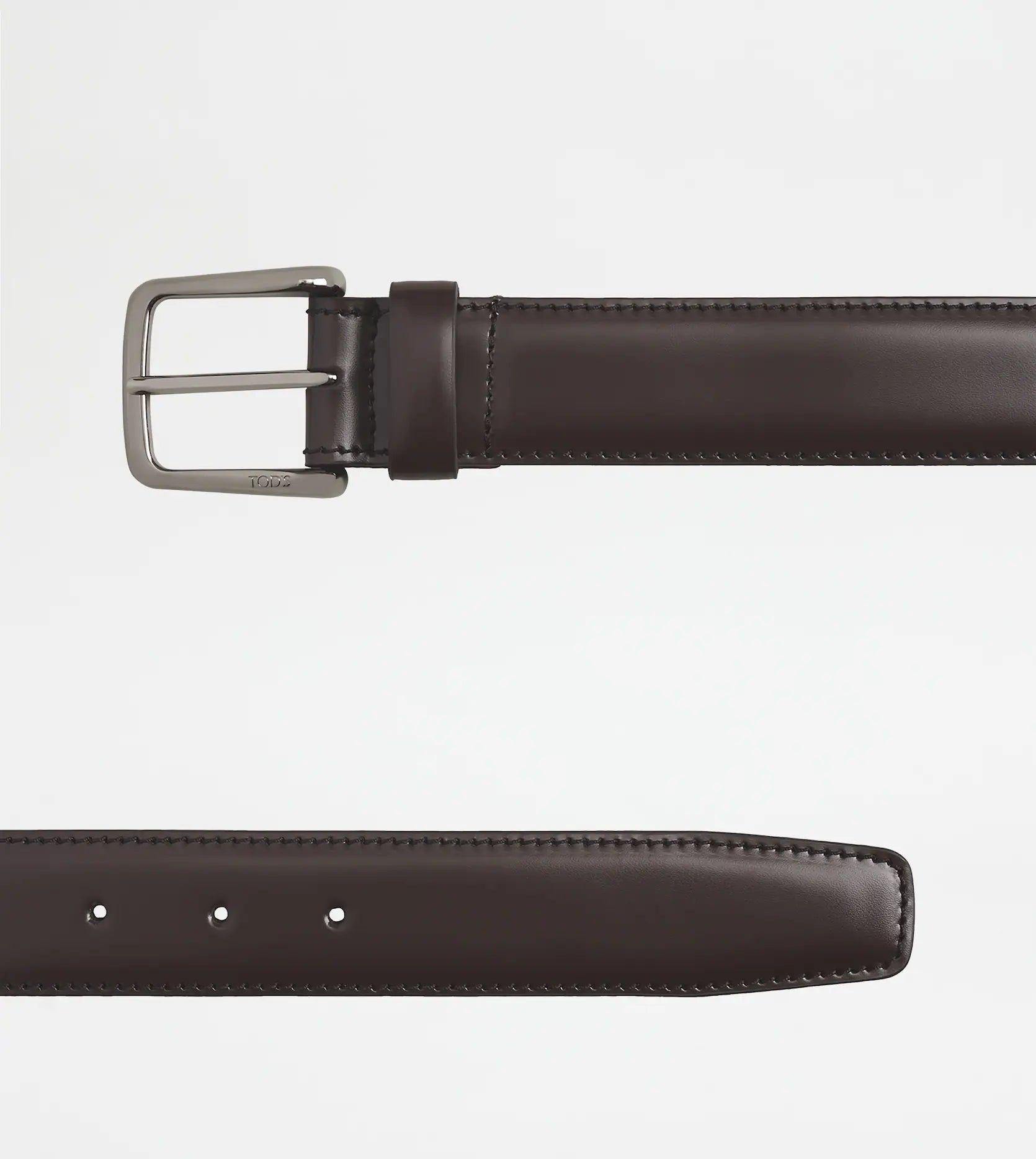 Refined Calfskin Leather Belt With Polished Finish