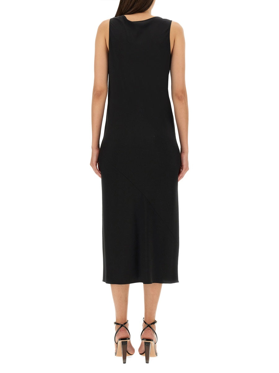 Sleeveless Midi Dress In Luxurious Silk Blend