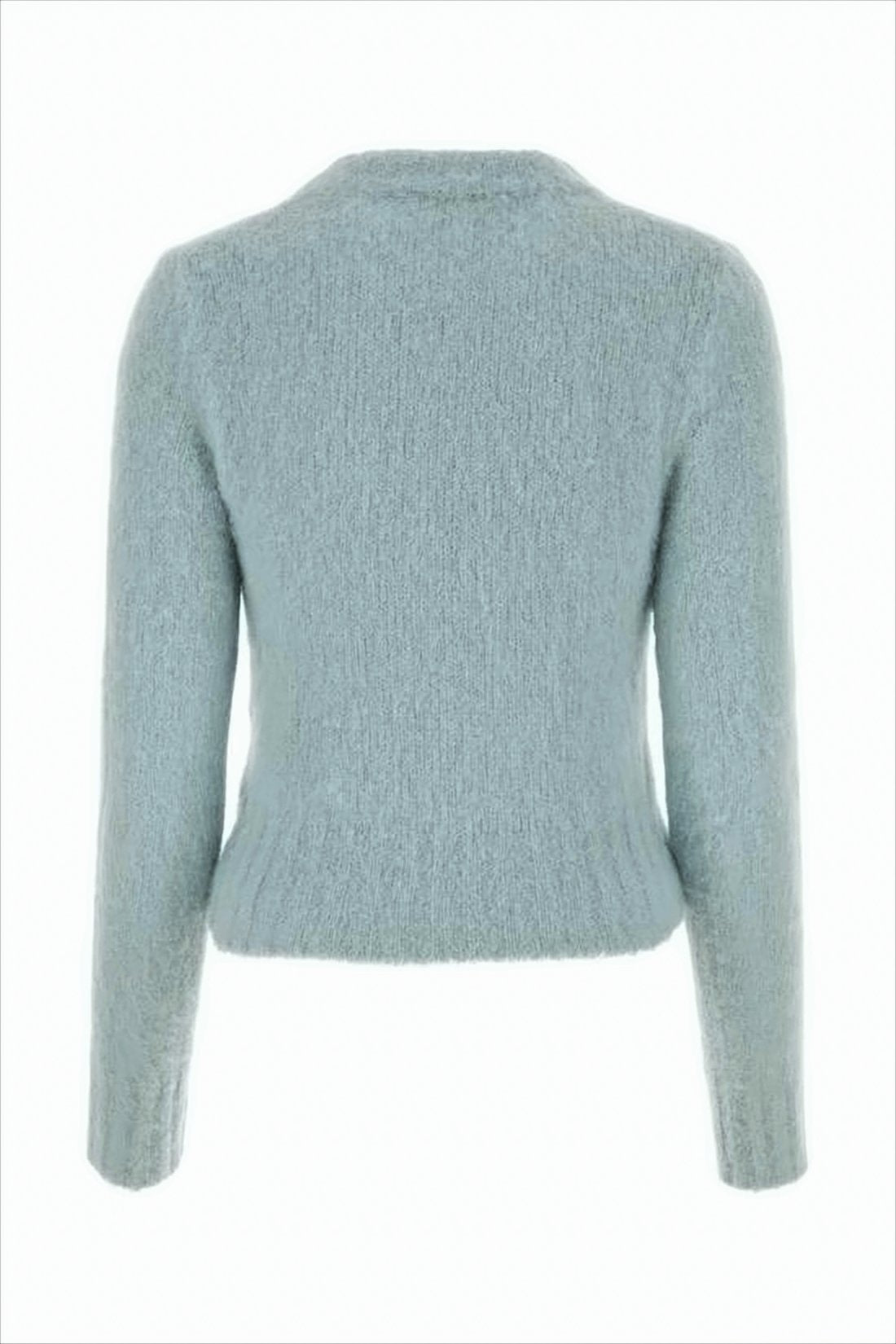 Textured Knit Blue Cropped Sweater