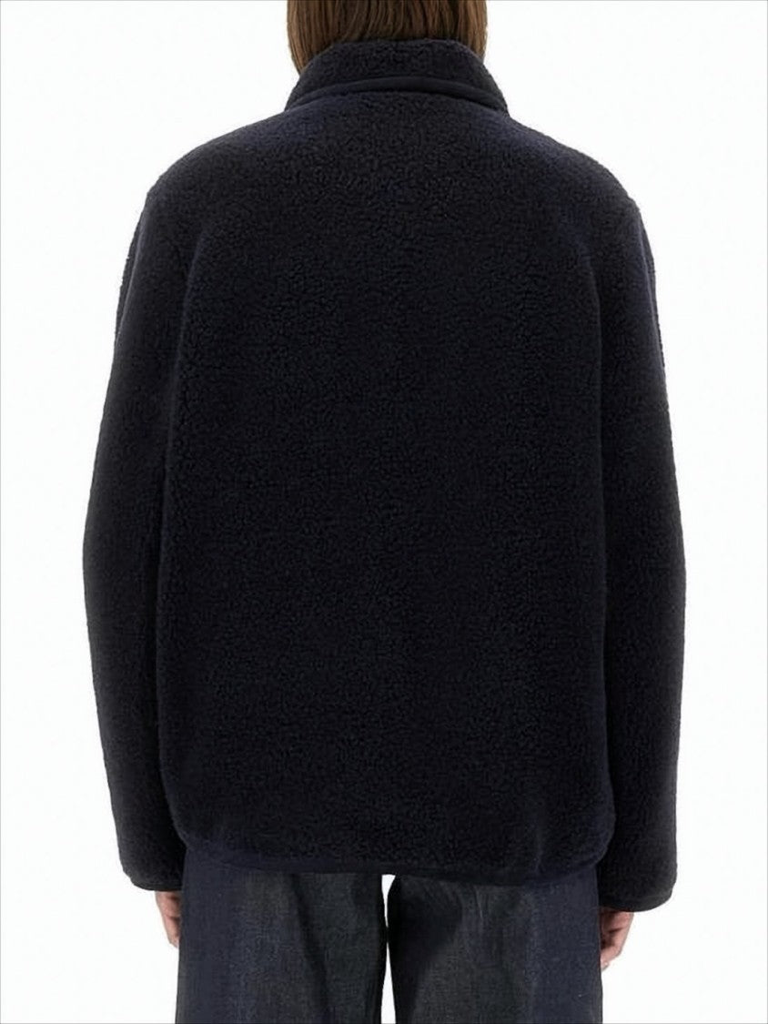 Boxy Silhouette Black Wool-Cotton Blend Jacket