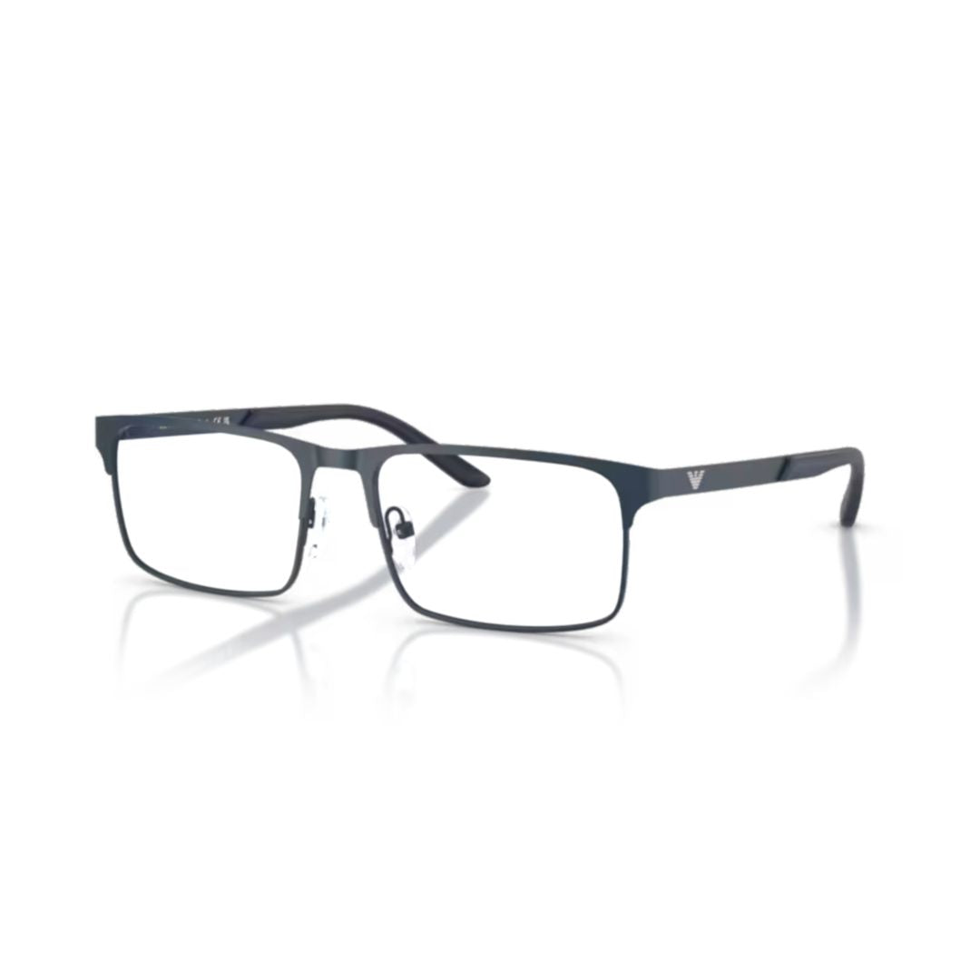 0ea1170 Rectangular Black Matte Metal Eyeglass Frames with Adjustable Nose Pads