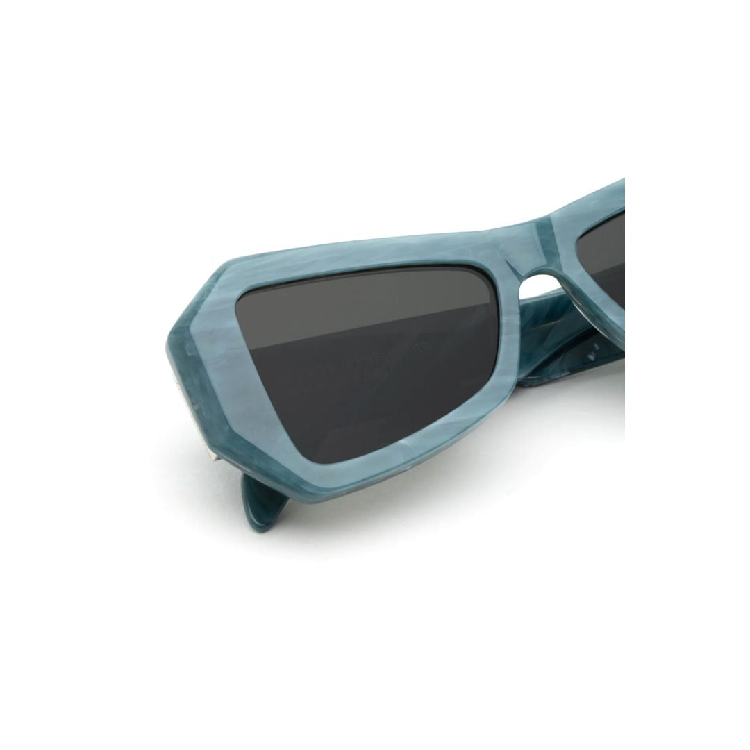 Tempio Blue Marble Geometric Blue Marble Acetate Sunglasses