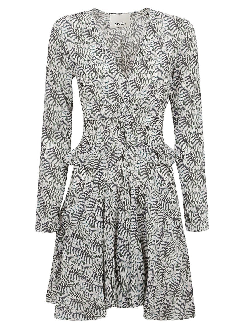 Beige Dress With Deep V-Neckline