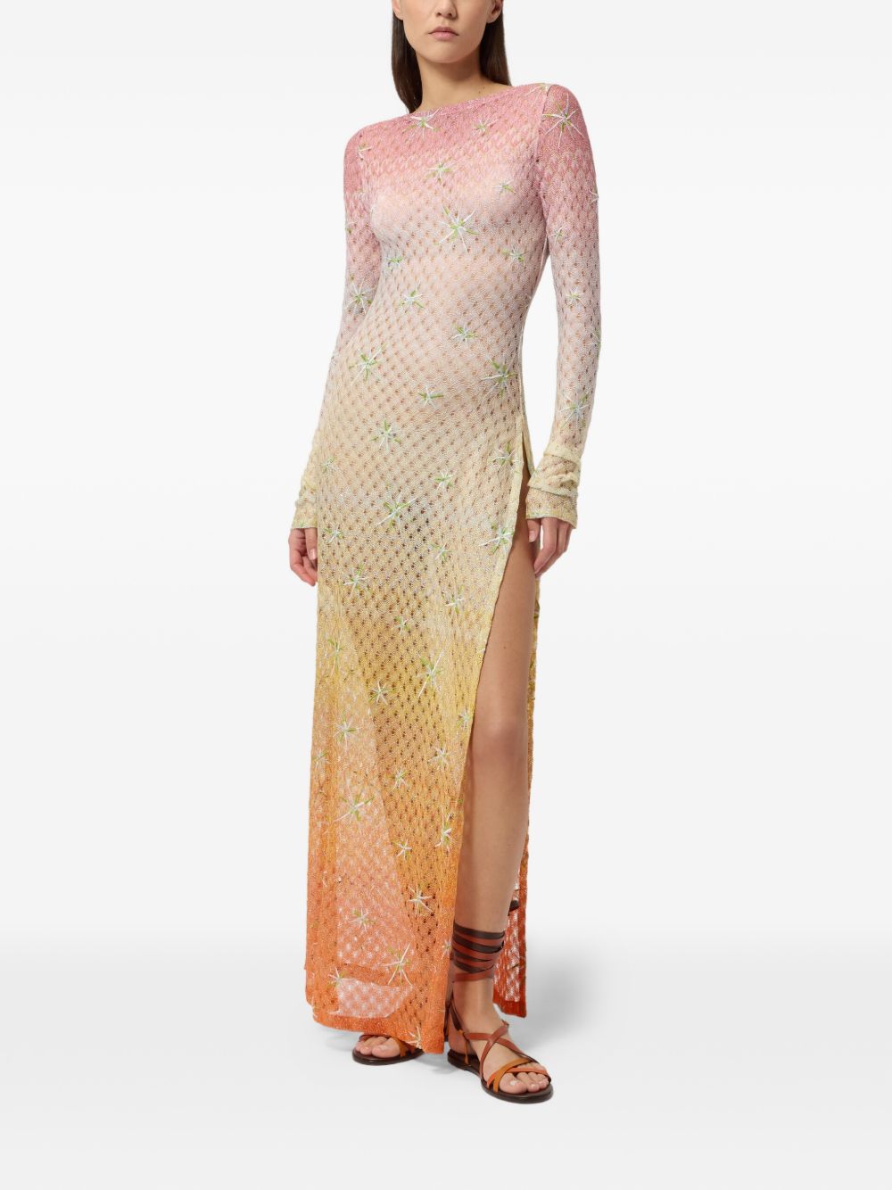 Floor-Length Multicolor Lace Dress