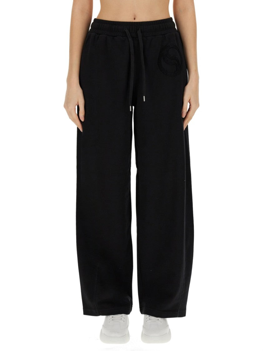 Relaxed Black Jogging Pants With Adjustable Drawstring Waist
