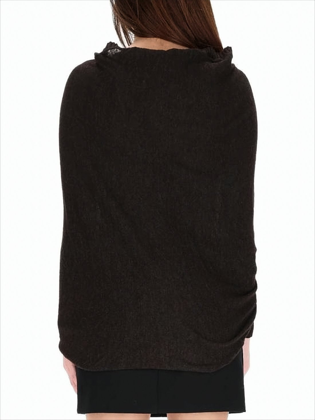 Draped Asymmetrical Sweater with Twisted Front Detail