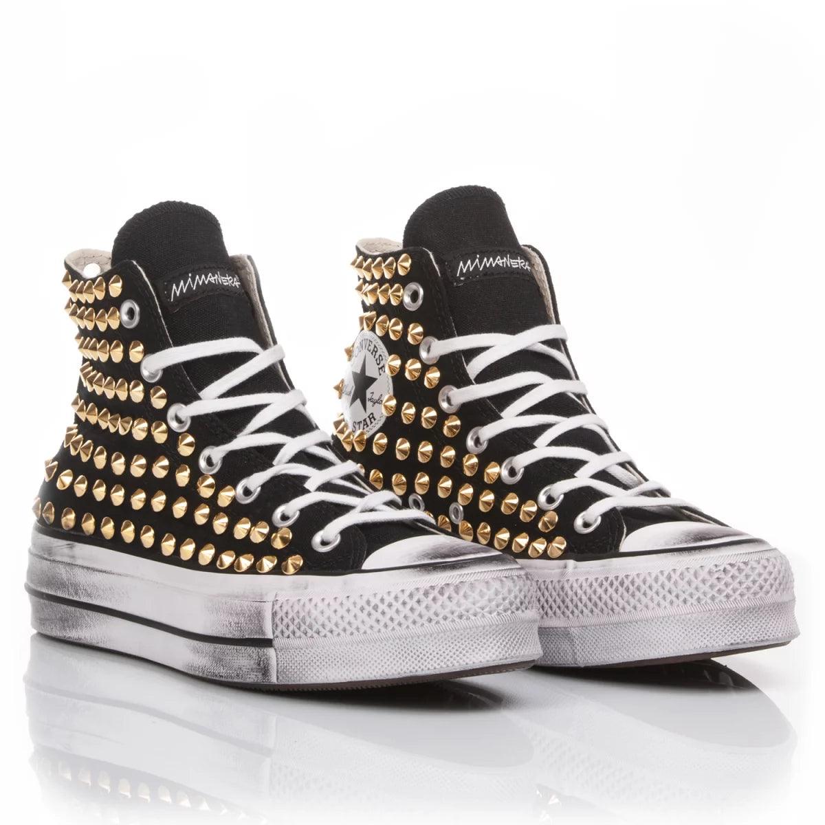 Platform Black Gold Studs