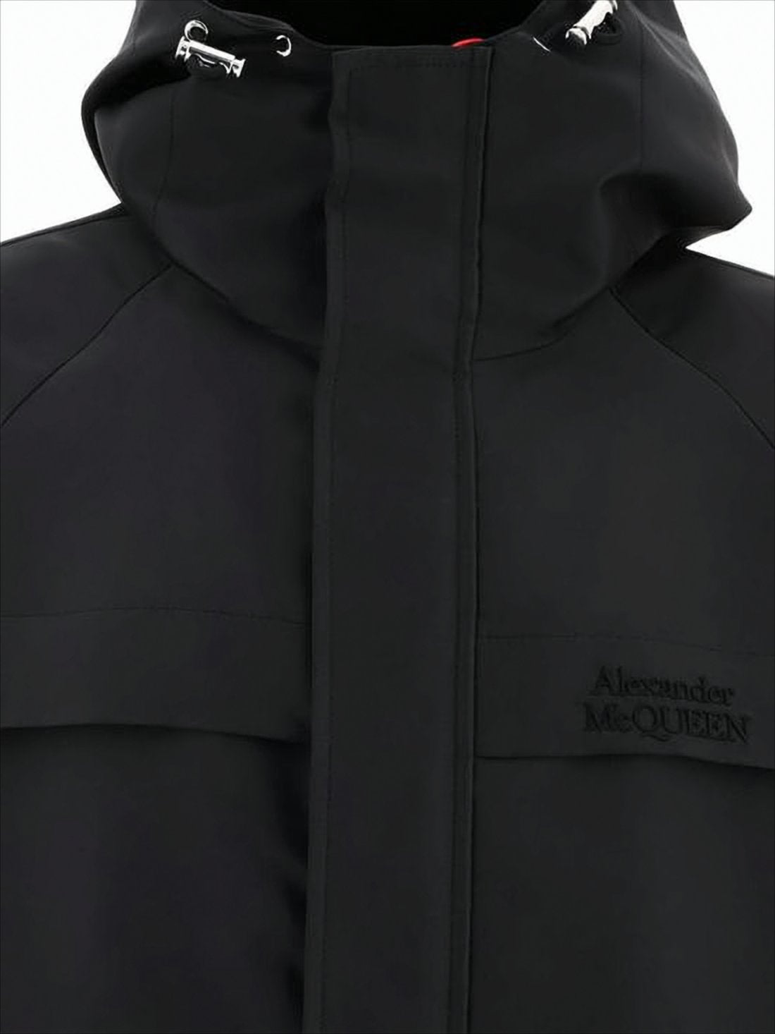 Padded Jacket with High Collar and Adjustable Hood
