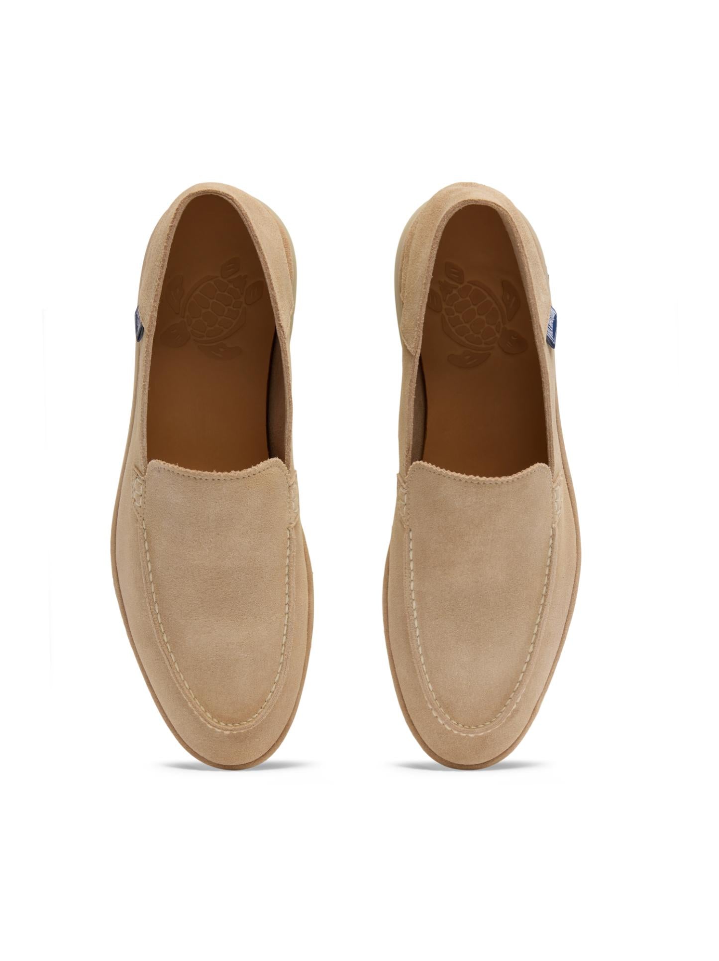 Slip-On Suede Loafers with Embossed Logo