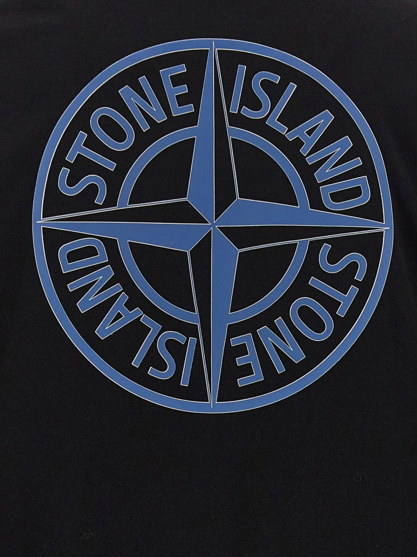 Short-Sleeved Cotton T-Shirt with Centered Logo