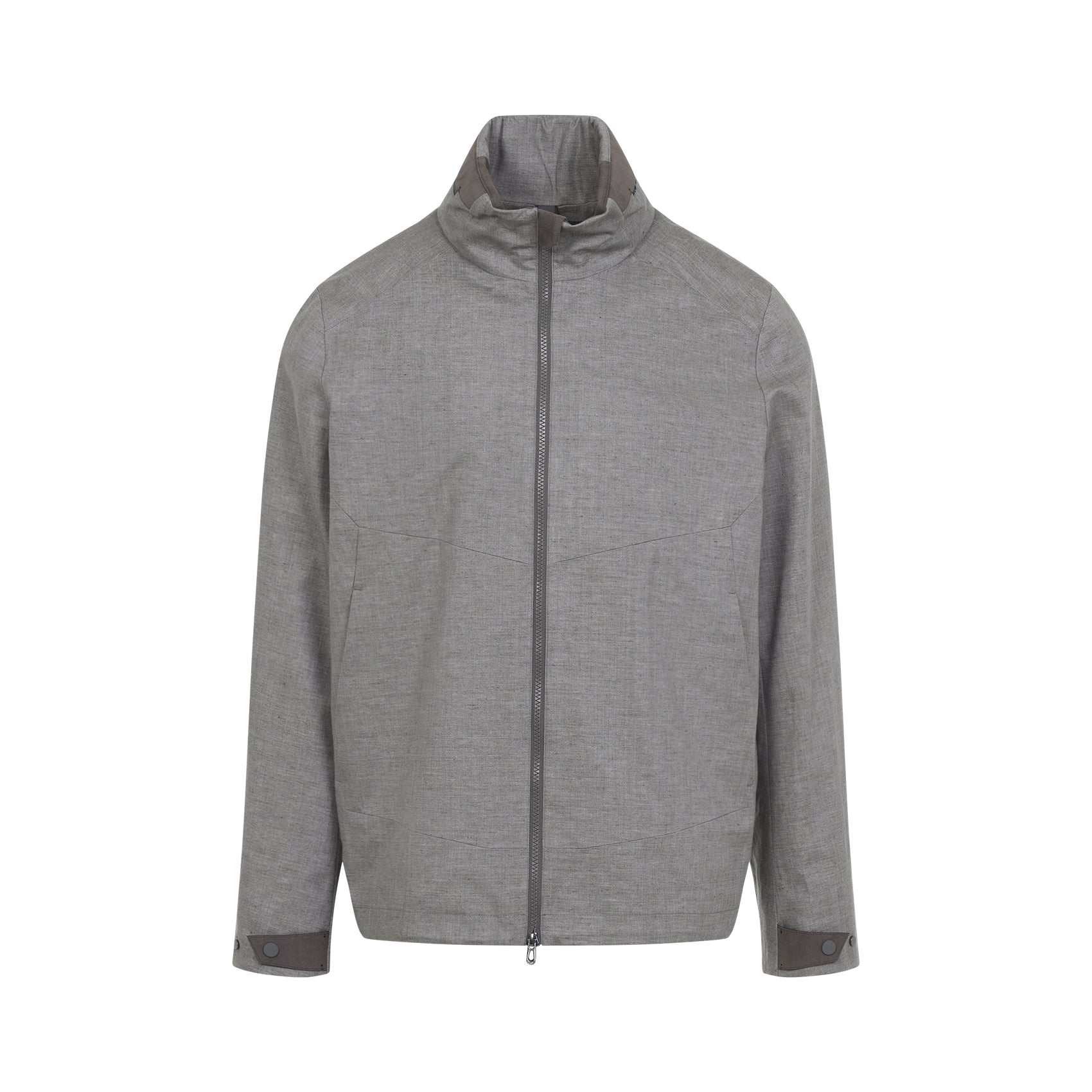 Linen Casual Jacket with High Collar