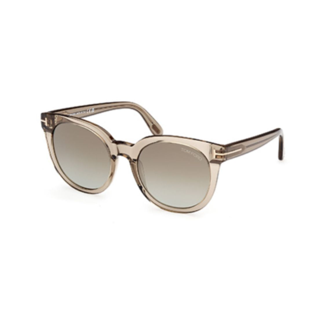 Translucent Acetate Rounded Sunglasses With Gradient Lenses