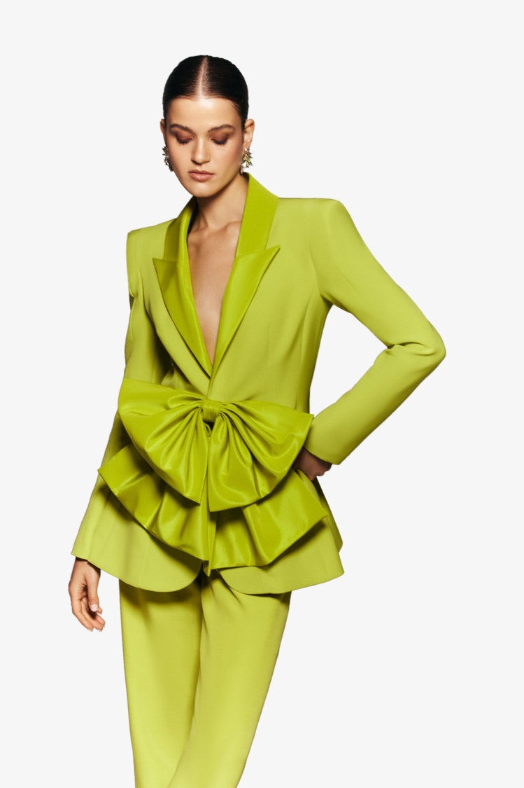 Crepe Tailored Jacket With Taffeta Collar