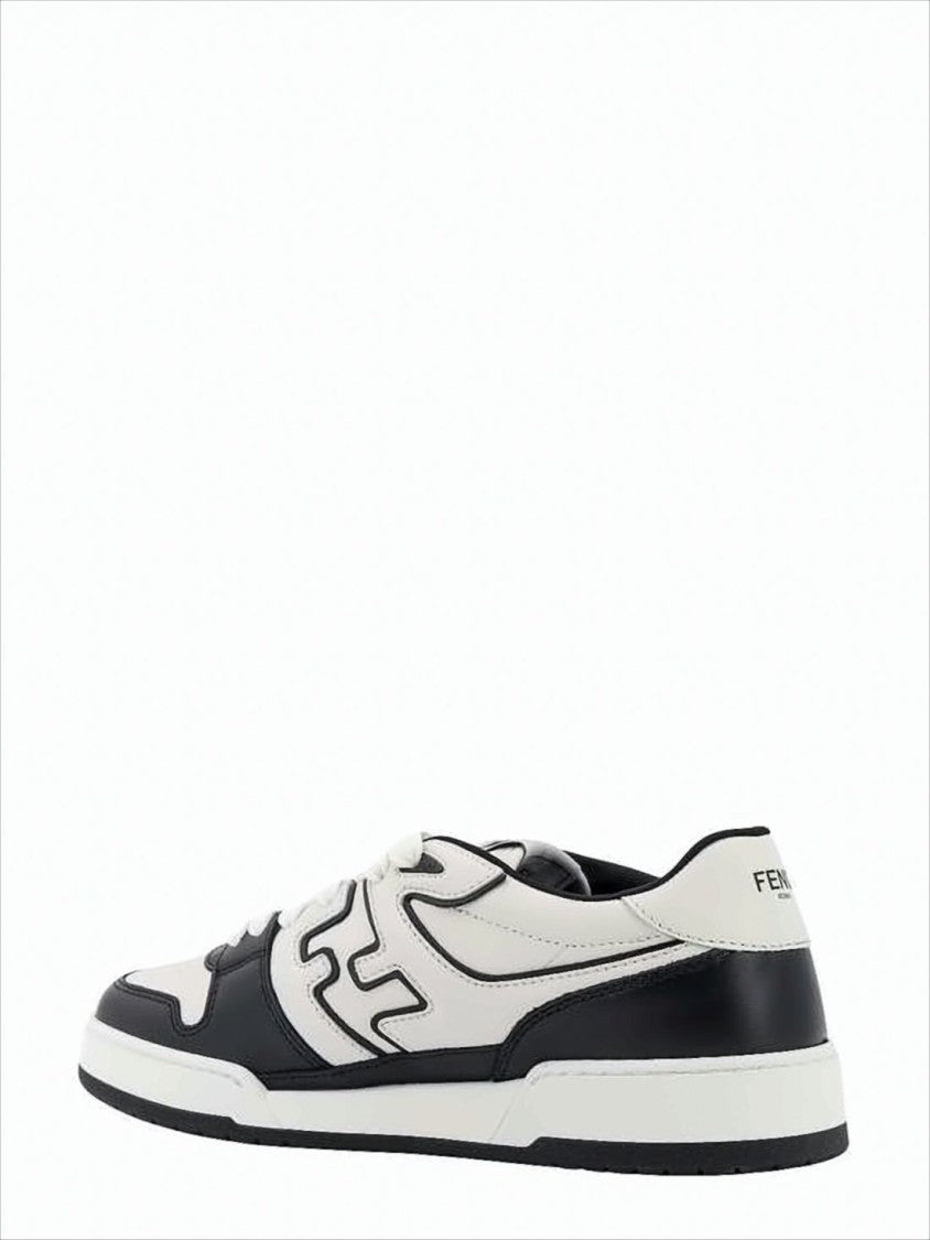 Low-Top Calf Leather Sneakers With Contrasting Panels