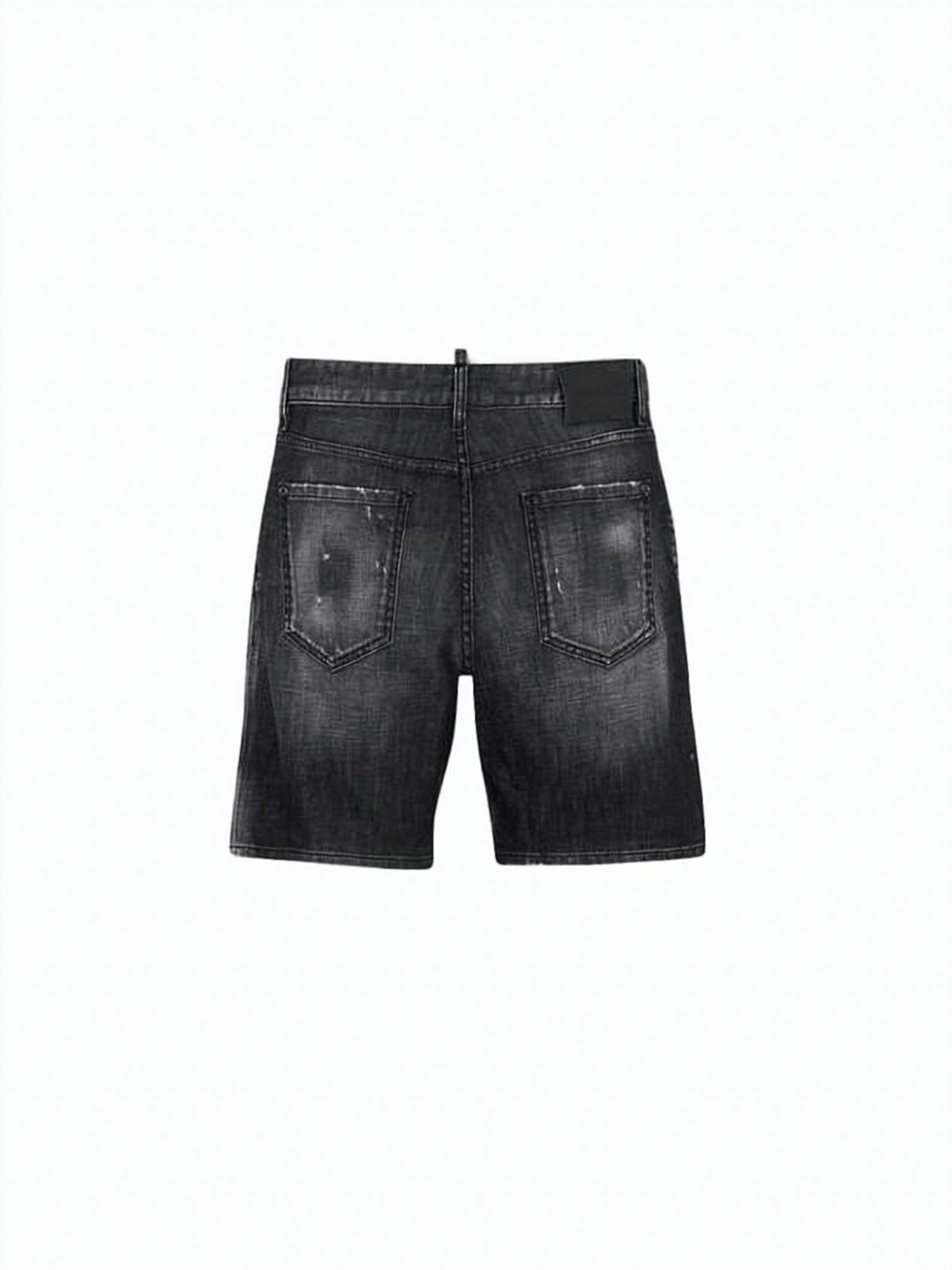 Distressed Black Denim Shorts