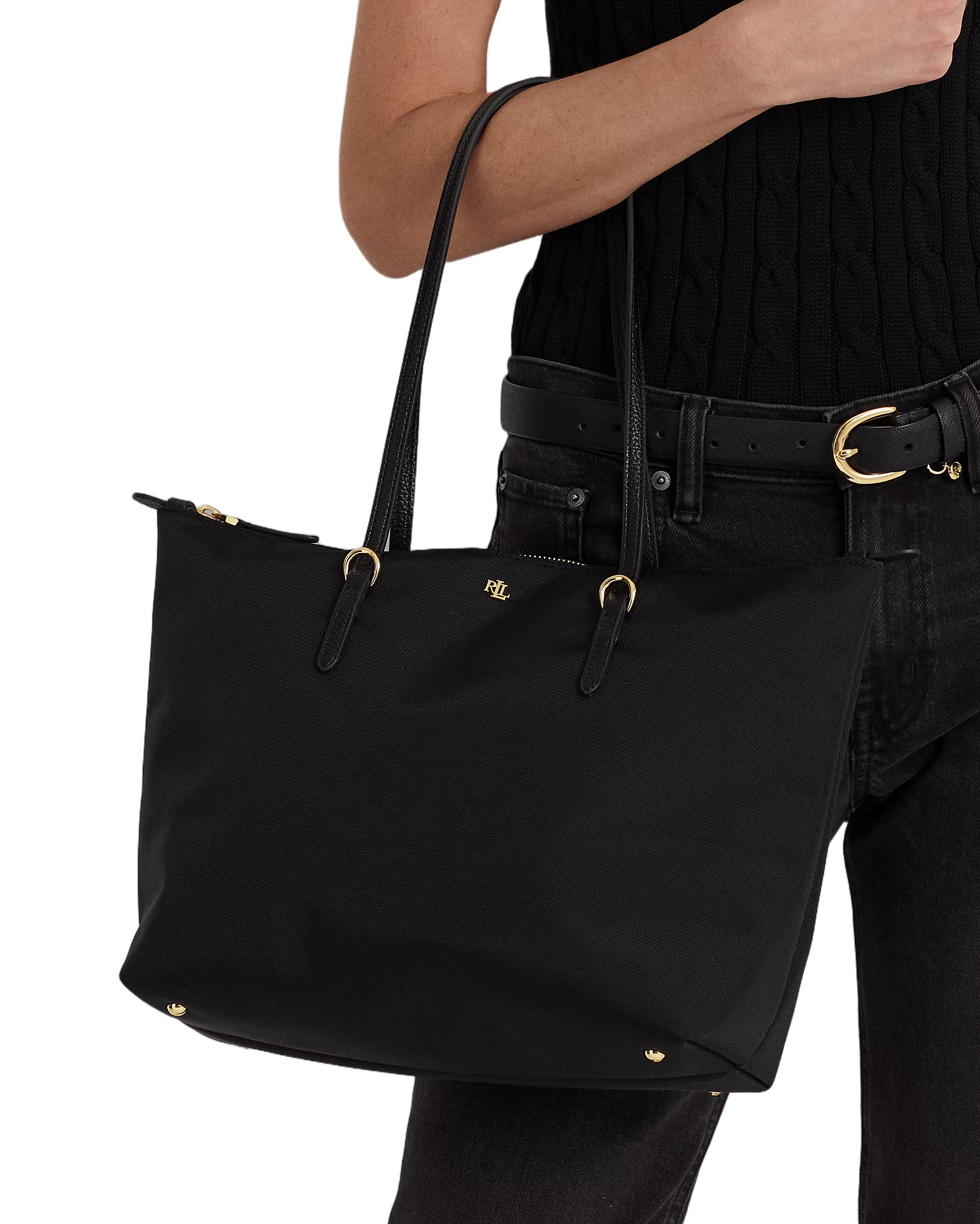 Keaton 26 Tote Bag in Black Recycled Nylon