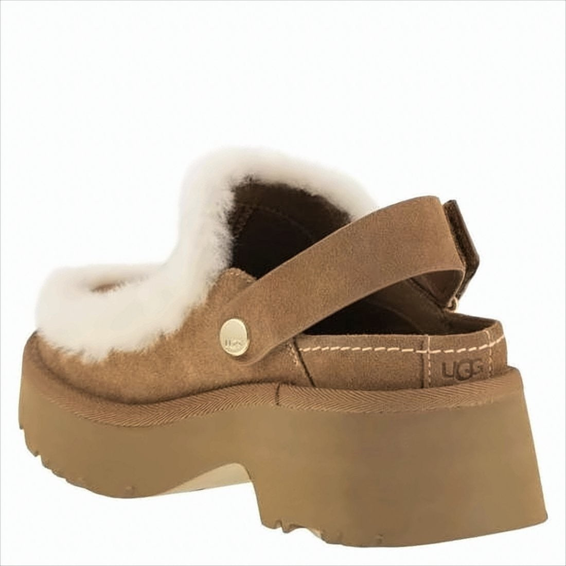 Suede Mules with Plush Trim and Adjustable Strap
