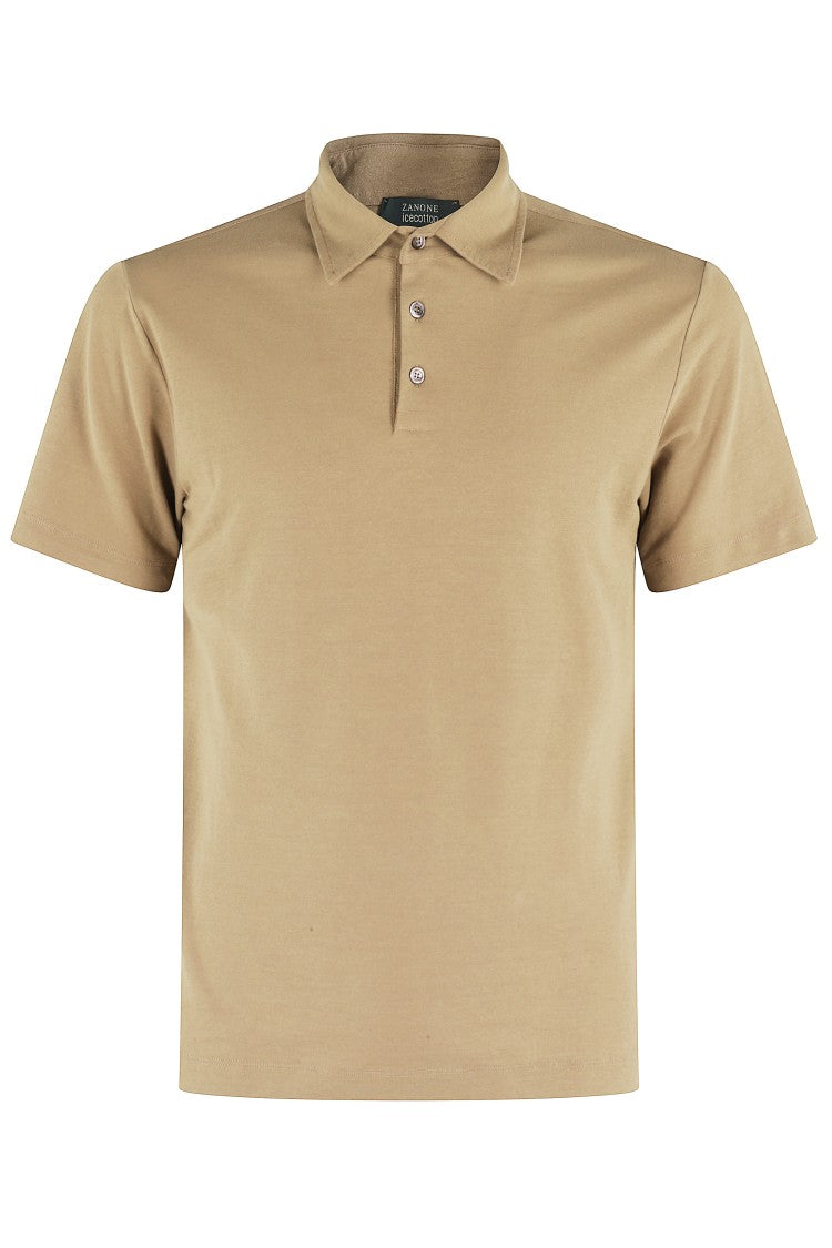 Brown Ice Cotton Polo Shirt