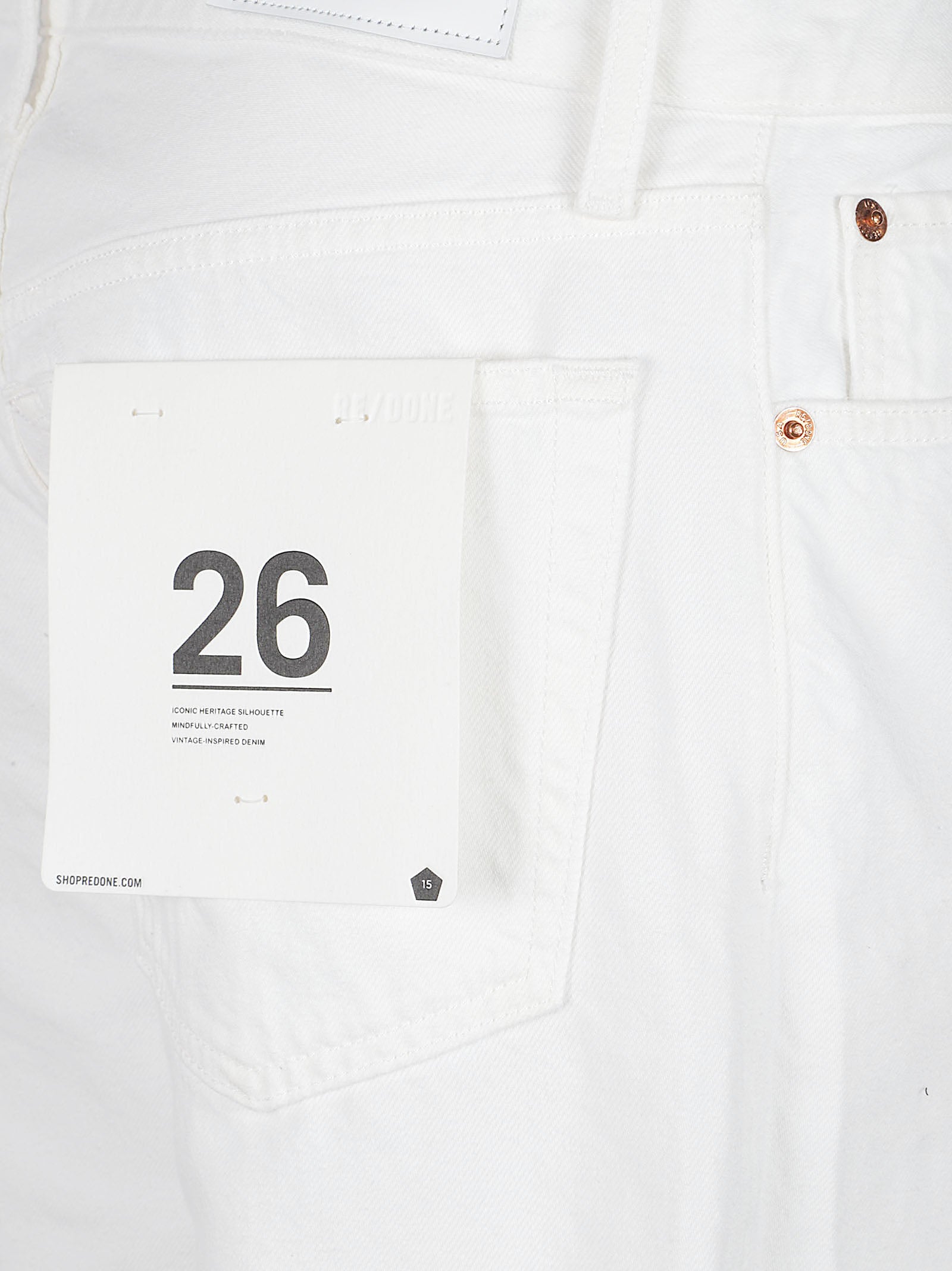 White Denim Jeans with Straight-Leg Cut