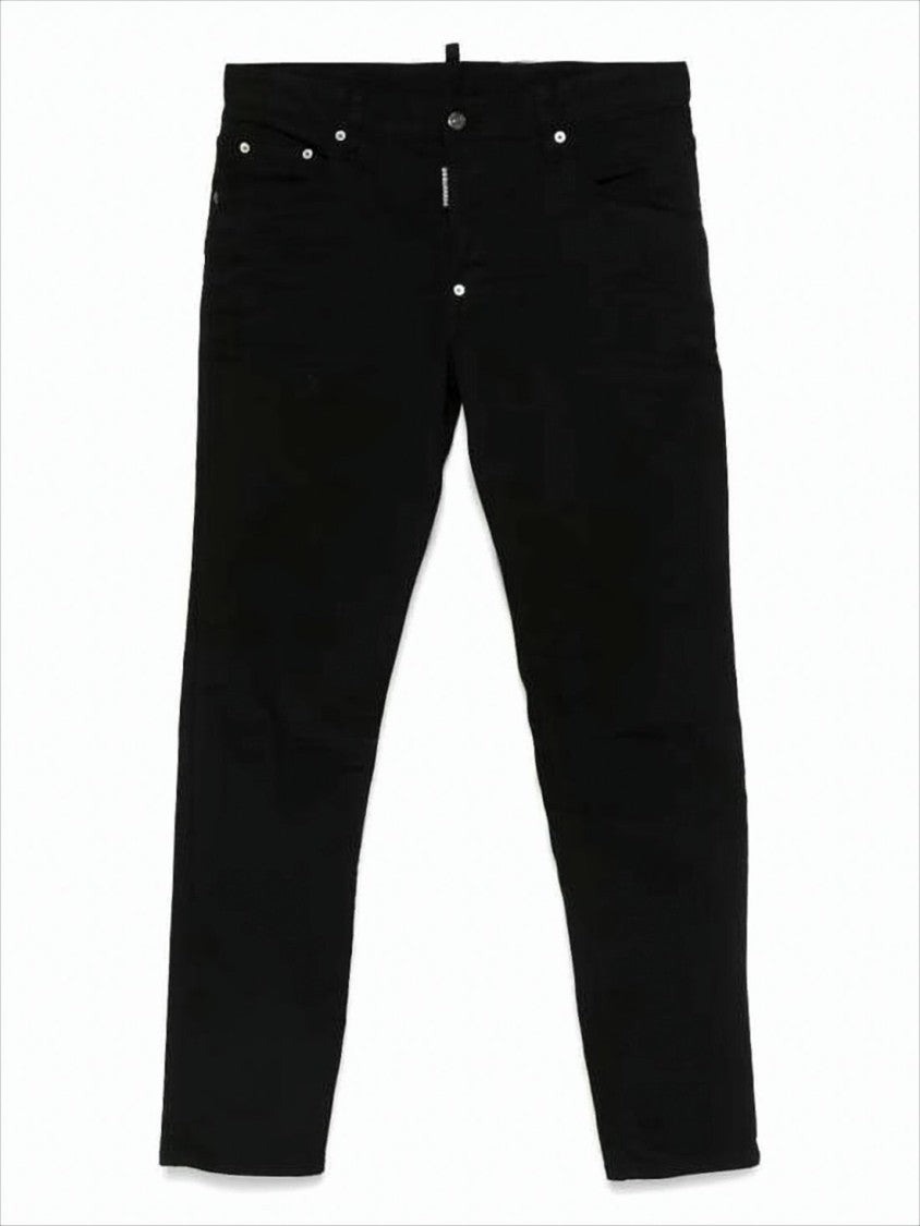 Slim-Fit Black Denim Pants