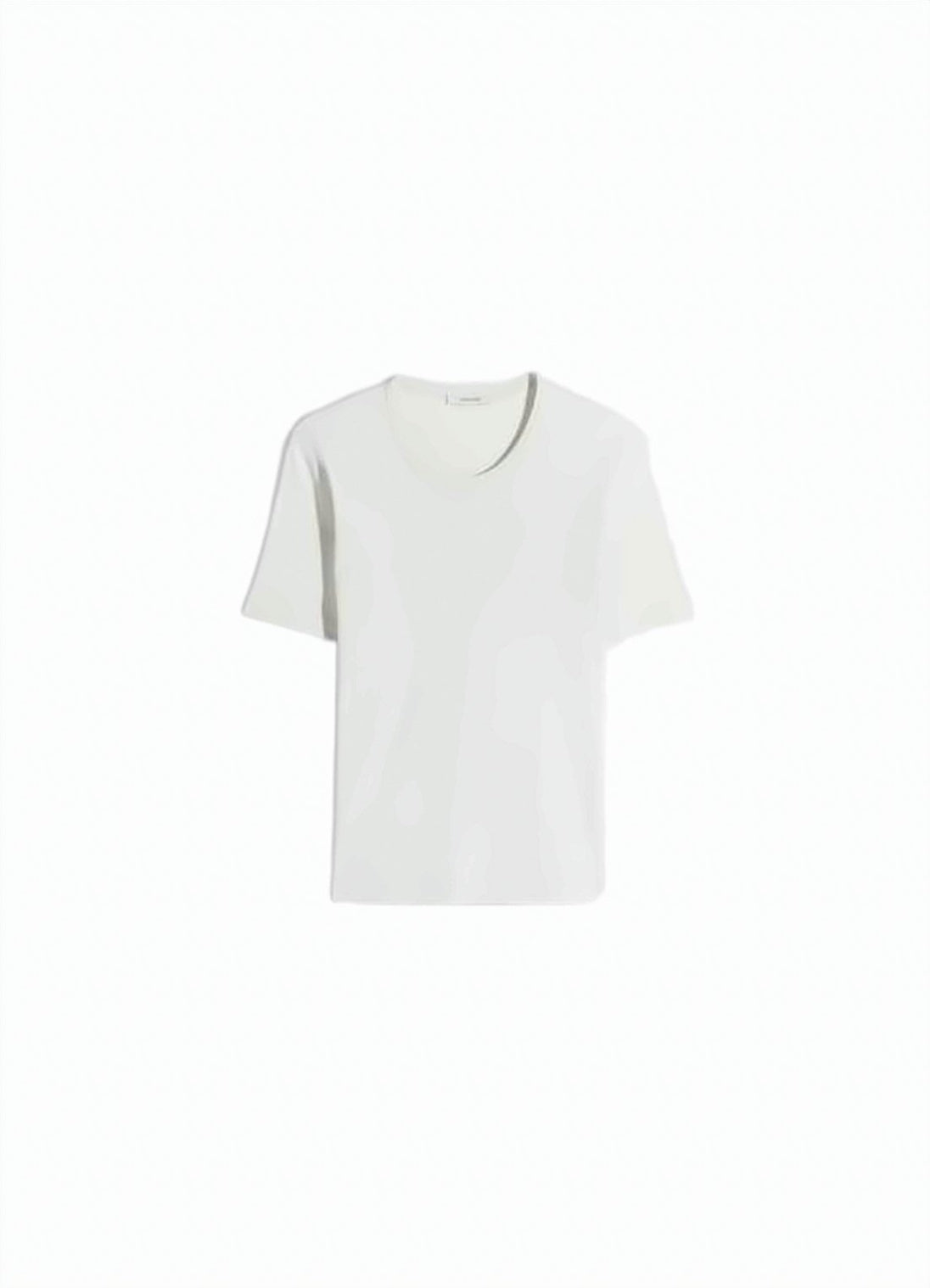 White Short-Sleeved T-Shirt with Boxy Fit