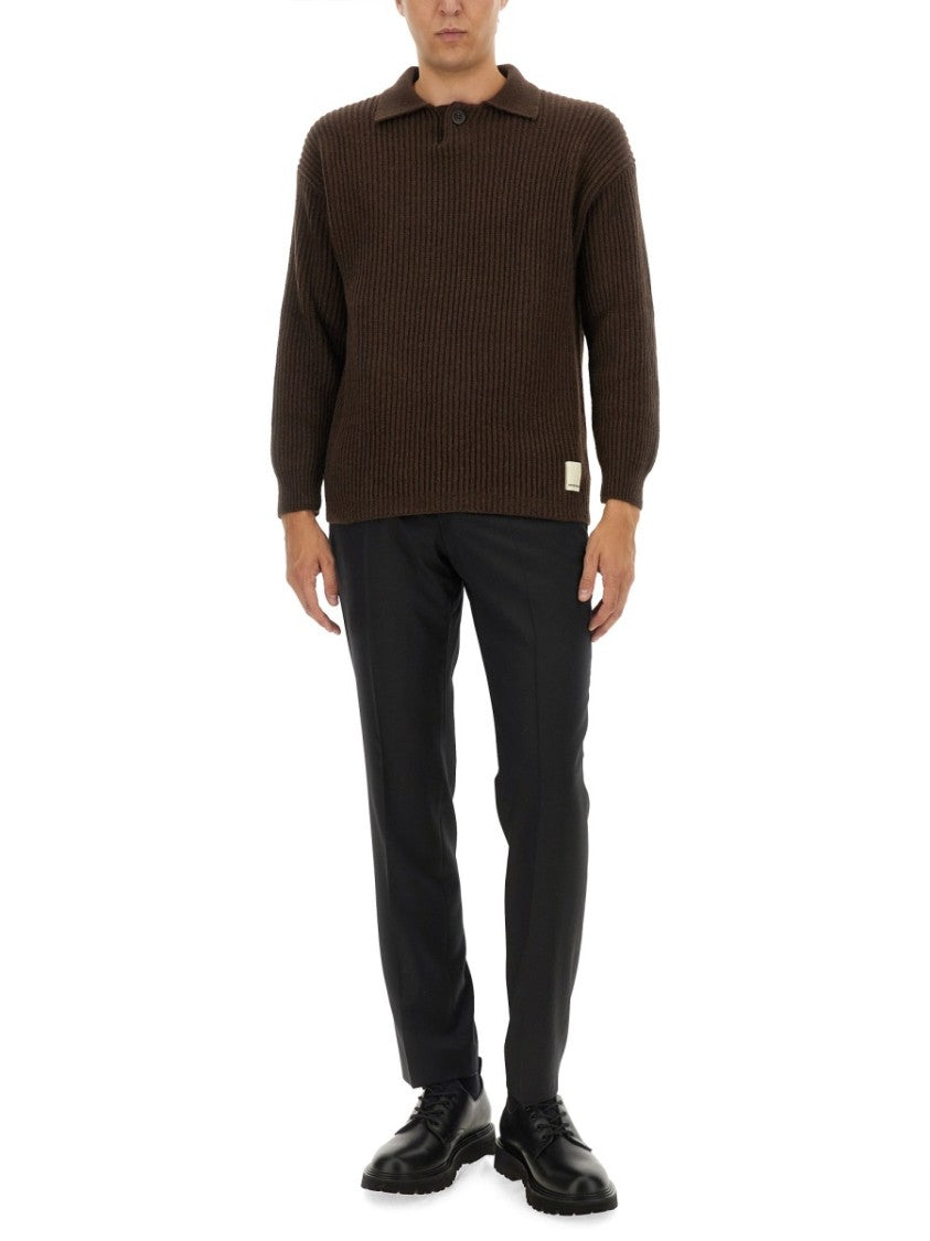 Textured Ribbed Wool Jersey