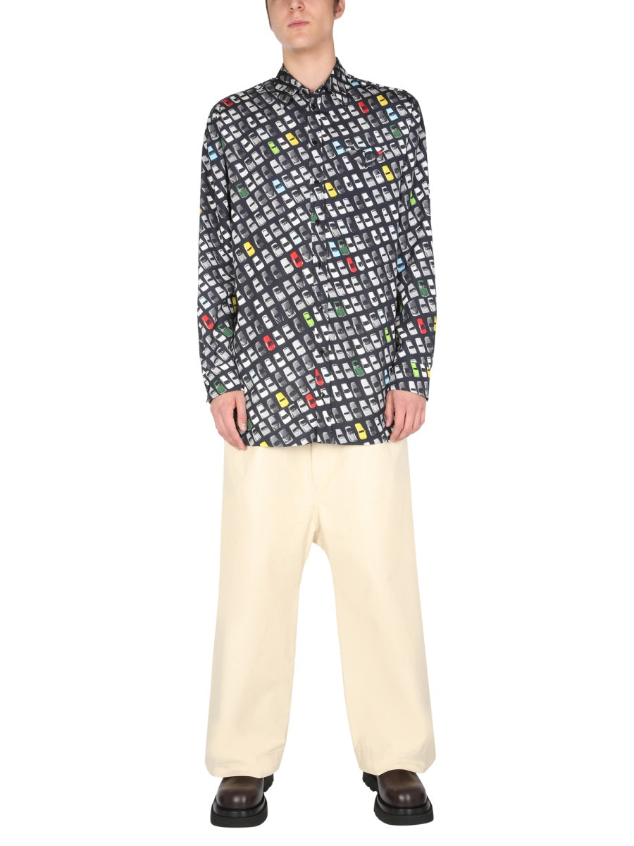 Allover Print Casual Shirt with Classic Collar