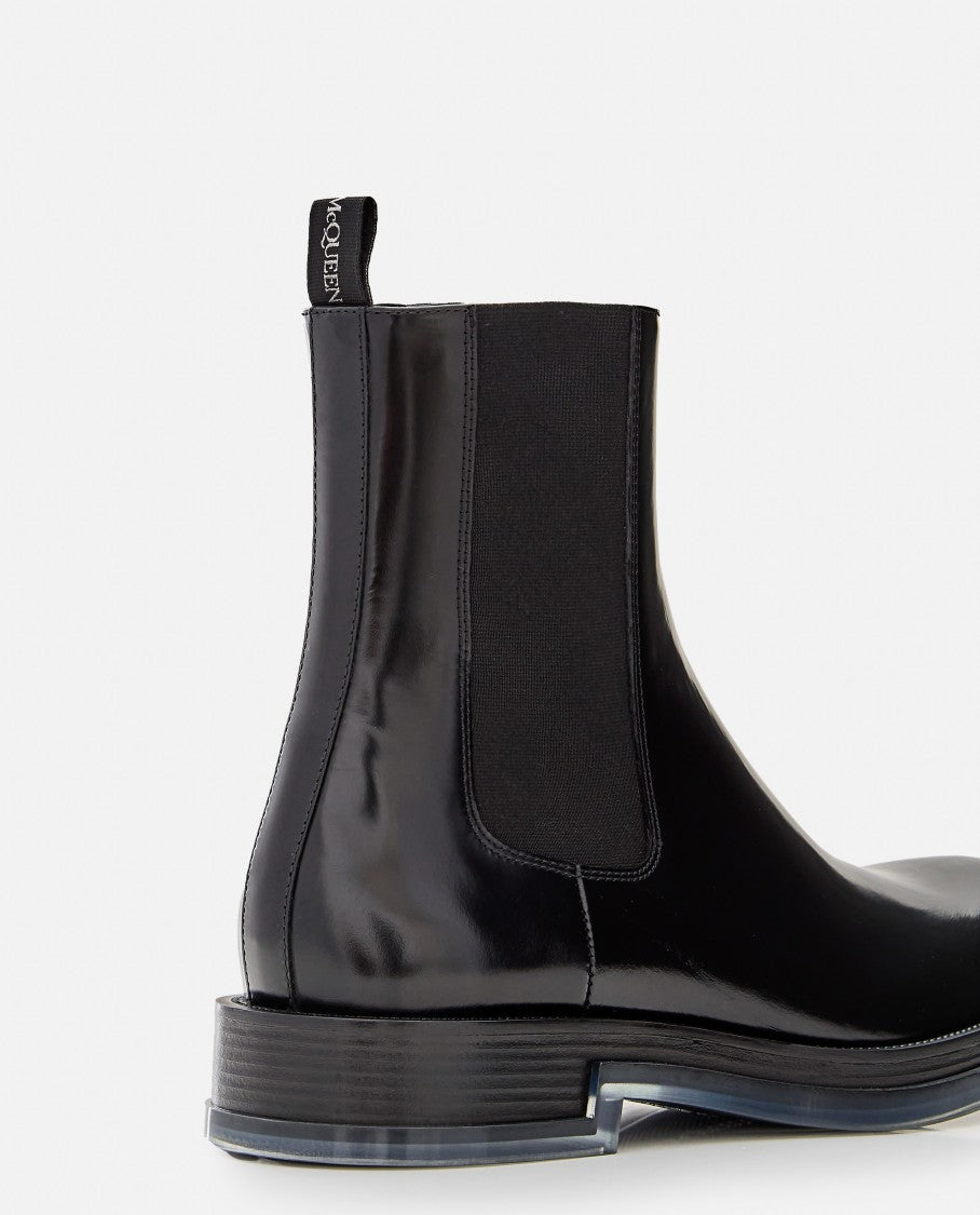 Black Leather Chelsea Boots
