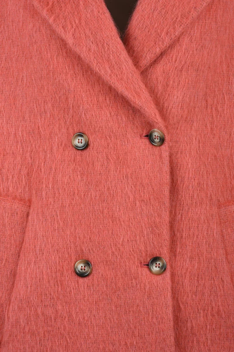Double-Breasted Coat - Red