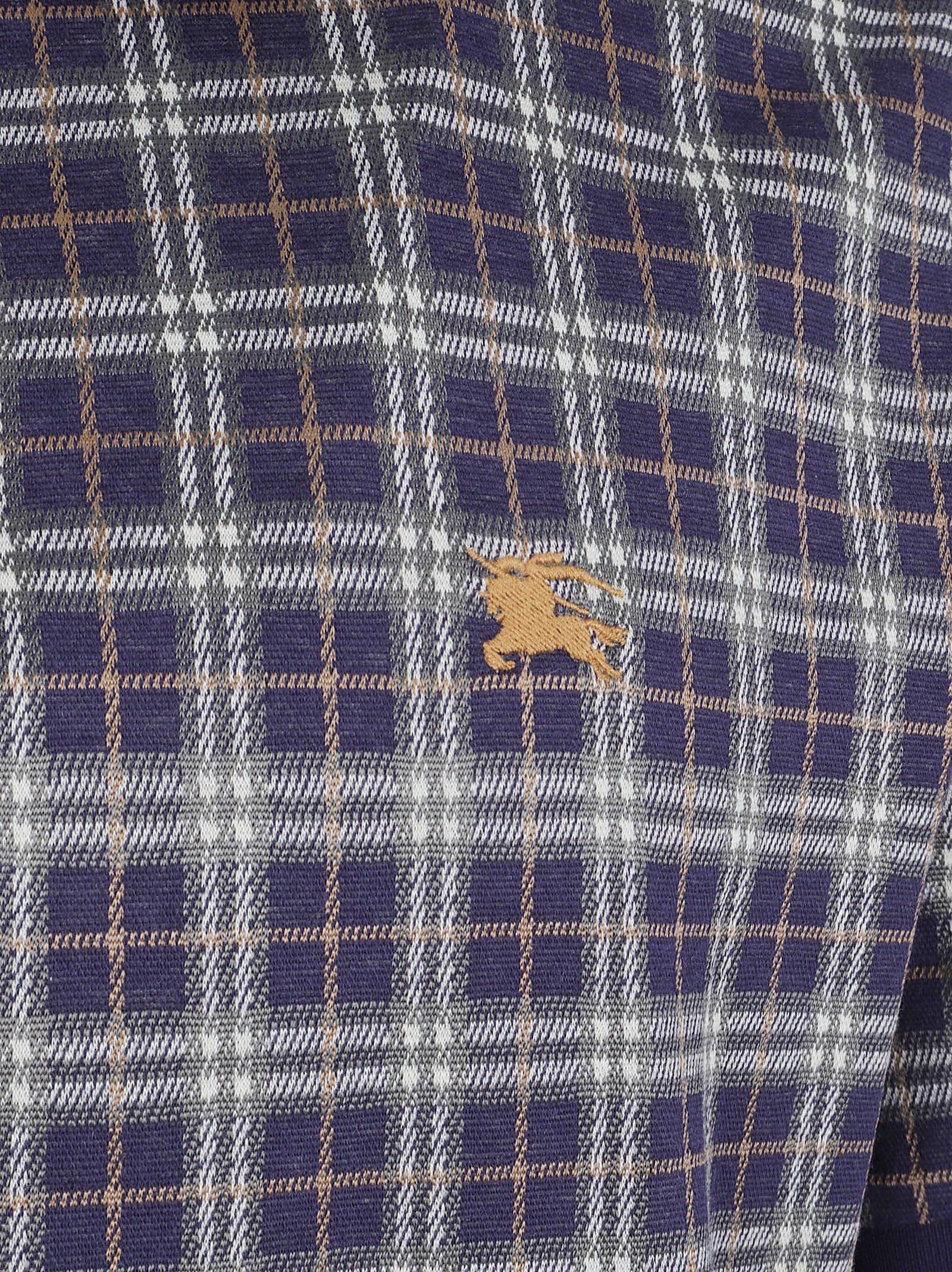 Checkered Polo Top with 3-Button Closure