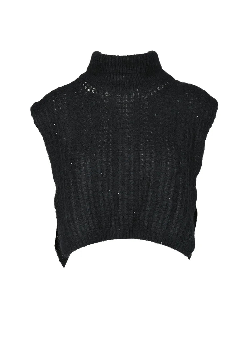Mixed Fiber Cape - Black