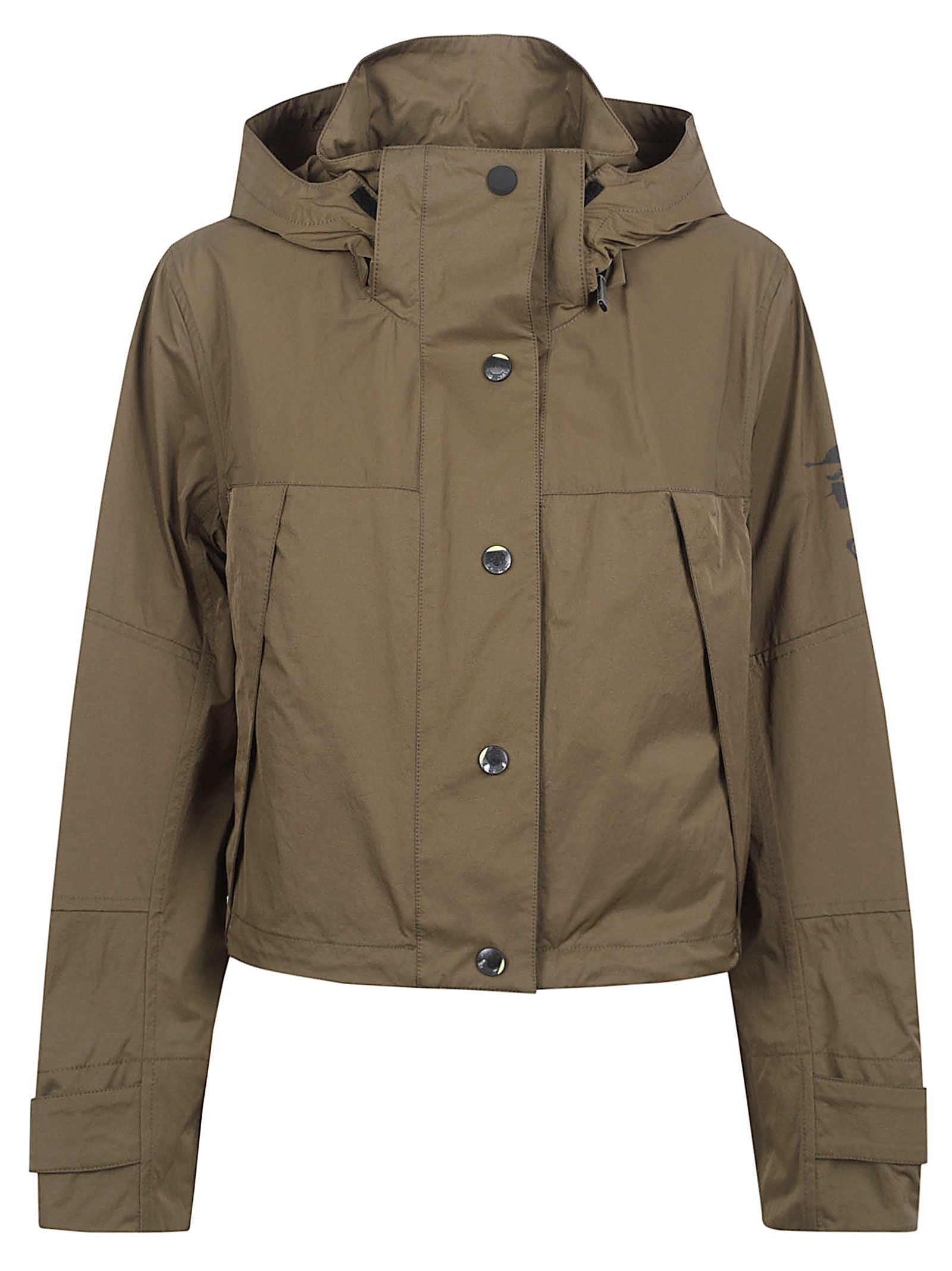Cropped Jacket with Detachable Hood and Equestrian Detail