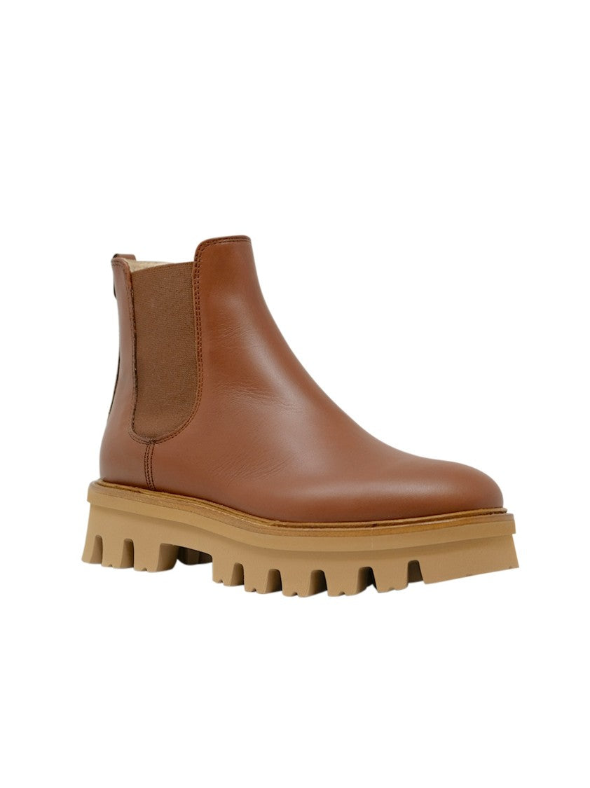 Brown Leather Natalia Chelsea Ankle Boots