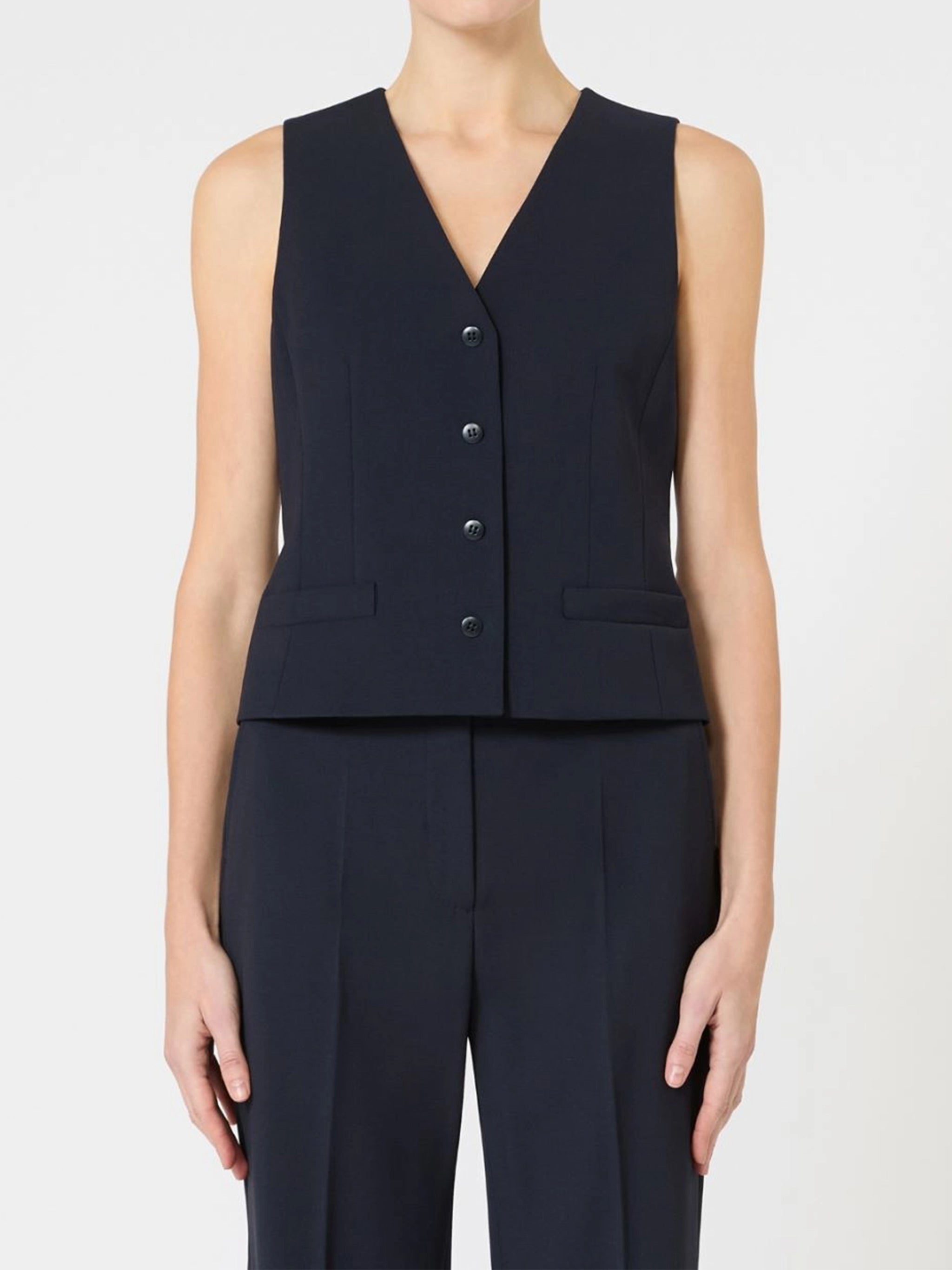 Black Madia Deep V-Neck Vest