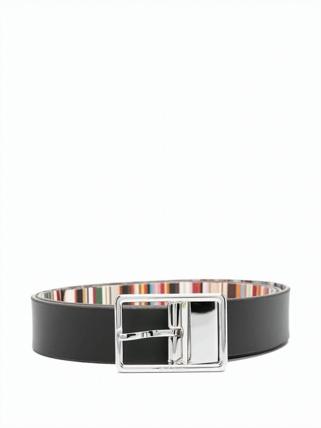 Leather Belt With Striped Pattern