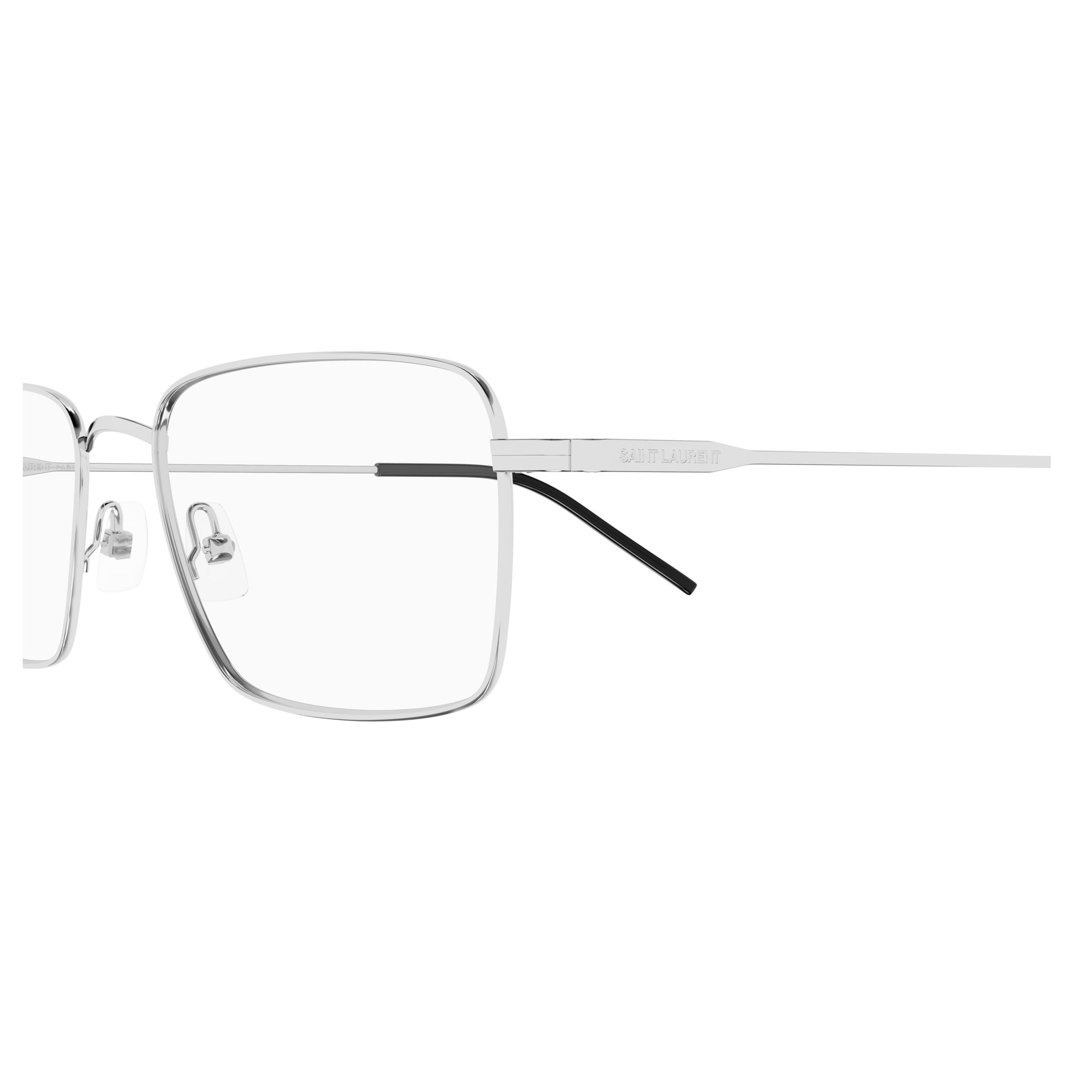 Sl 844 Rectangular Silver-Toned Metal Frame Eyeglasses