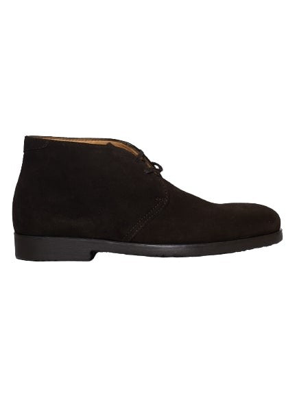 Ankle Boot Tied In Soft Ebony Suede