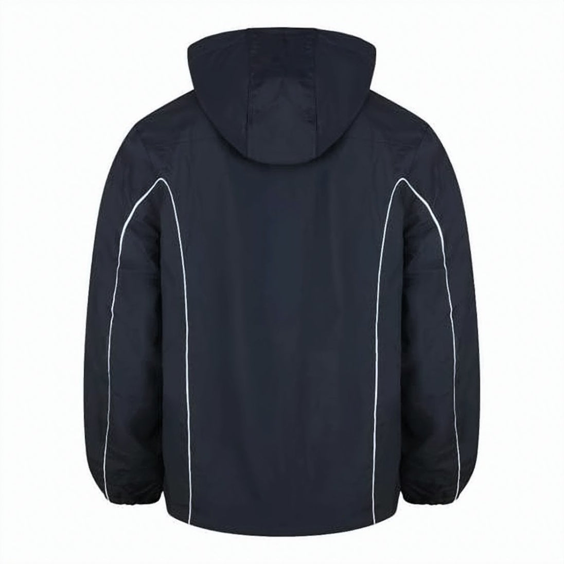 Nylon Jacket with Hood and Piping Details