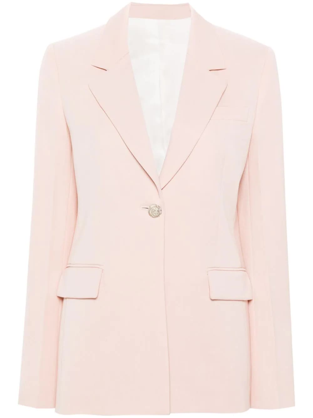 Pink Sartoriale Single-Breasted Wool Jacket