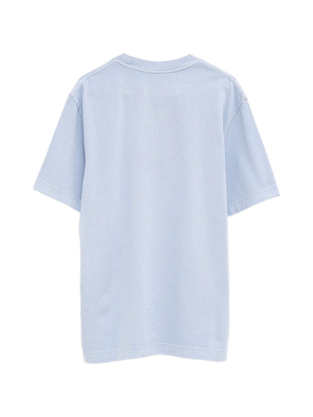 Light Blue Round Neck T-Shirt with Embroidered Logo