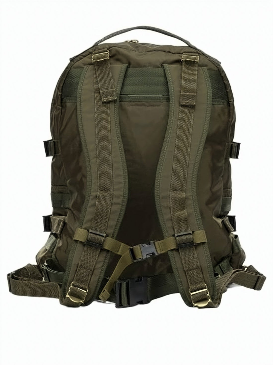 Durable Olive Green Nylon Daypack With Spacious Design