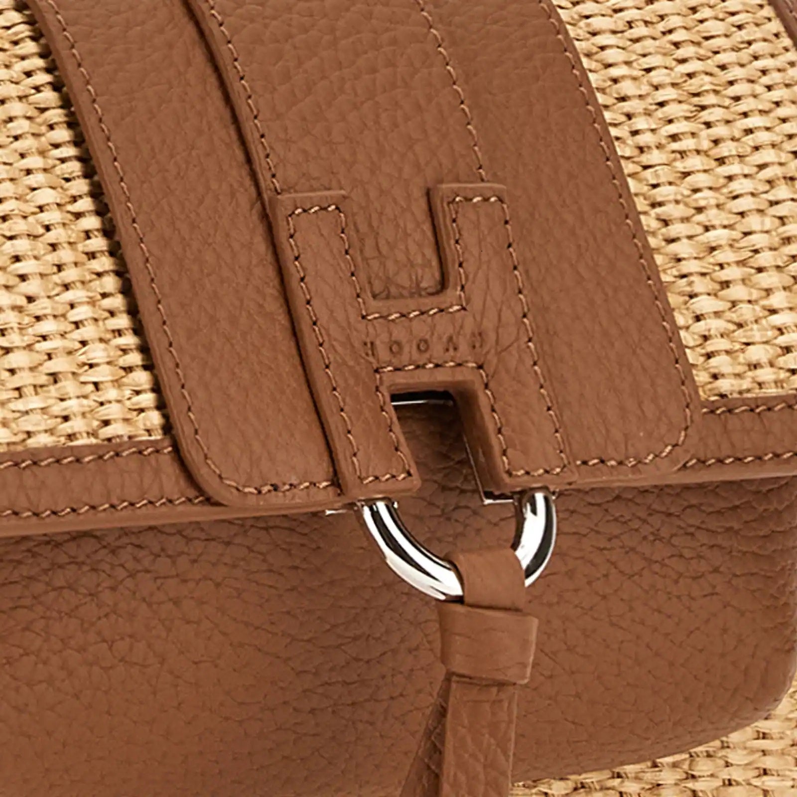 Beige Brown H01X Flap Bag Raffia Shoulder Bag