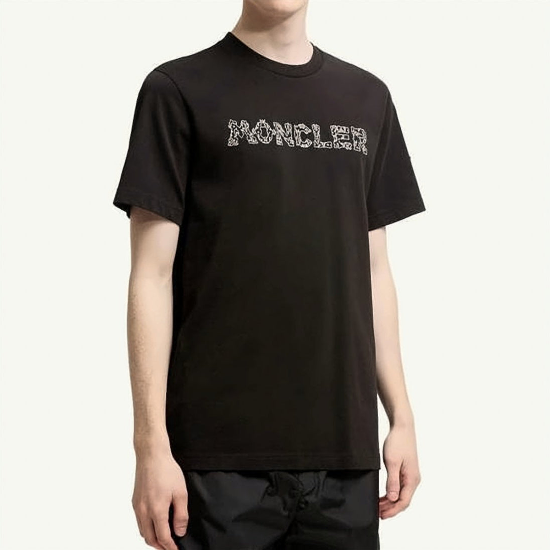 Cropped Short-Sleeved T-Shirt With Horizontal Stripe