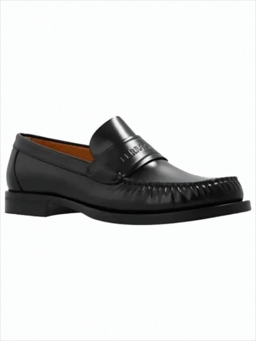 Classic Calf Leather Loafers with Embossed Detail