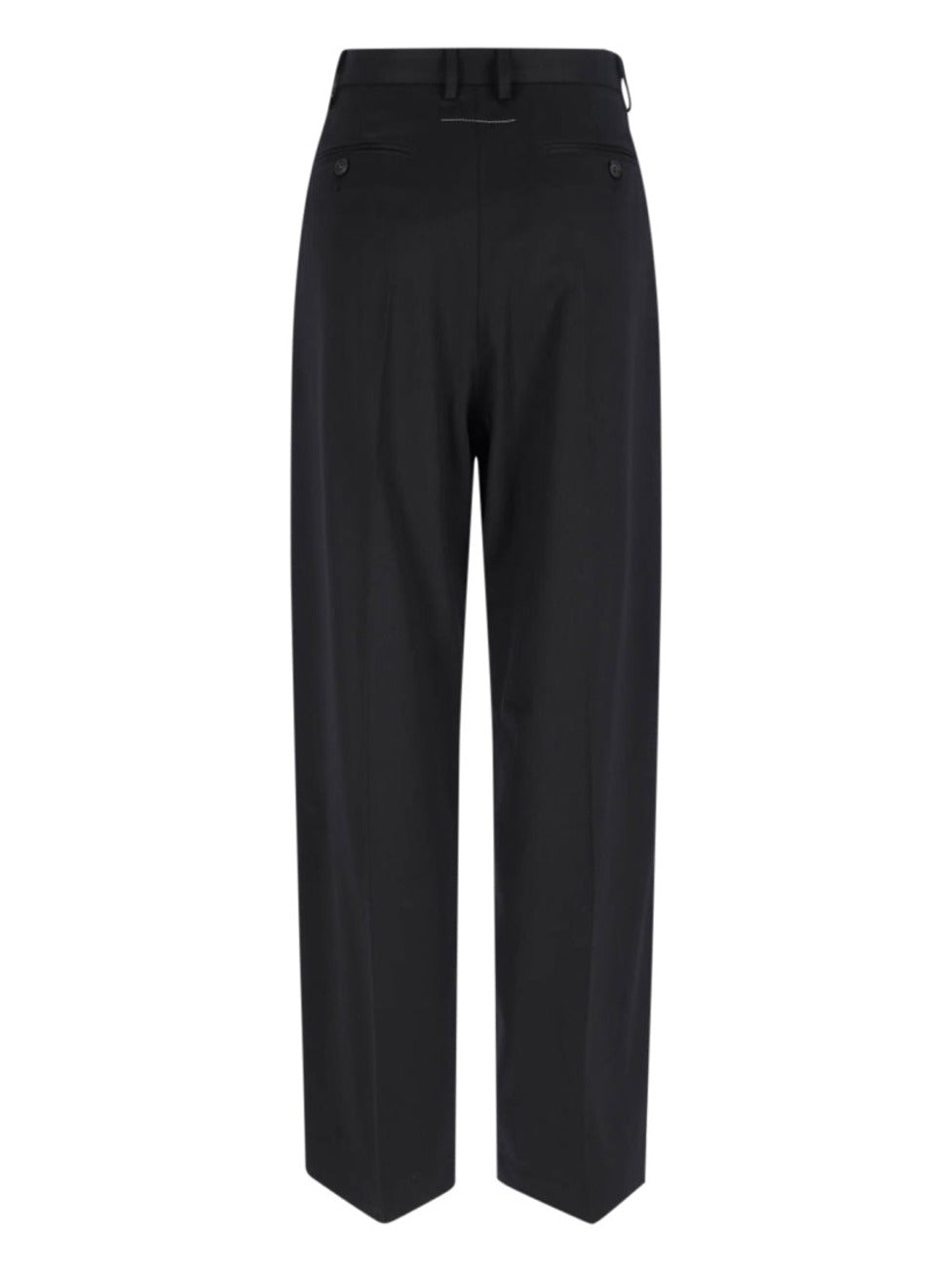 High-Waisted Black Tailored Pants With Wide-Leg Silhouette