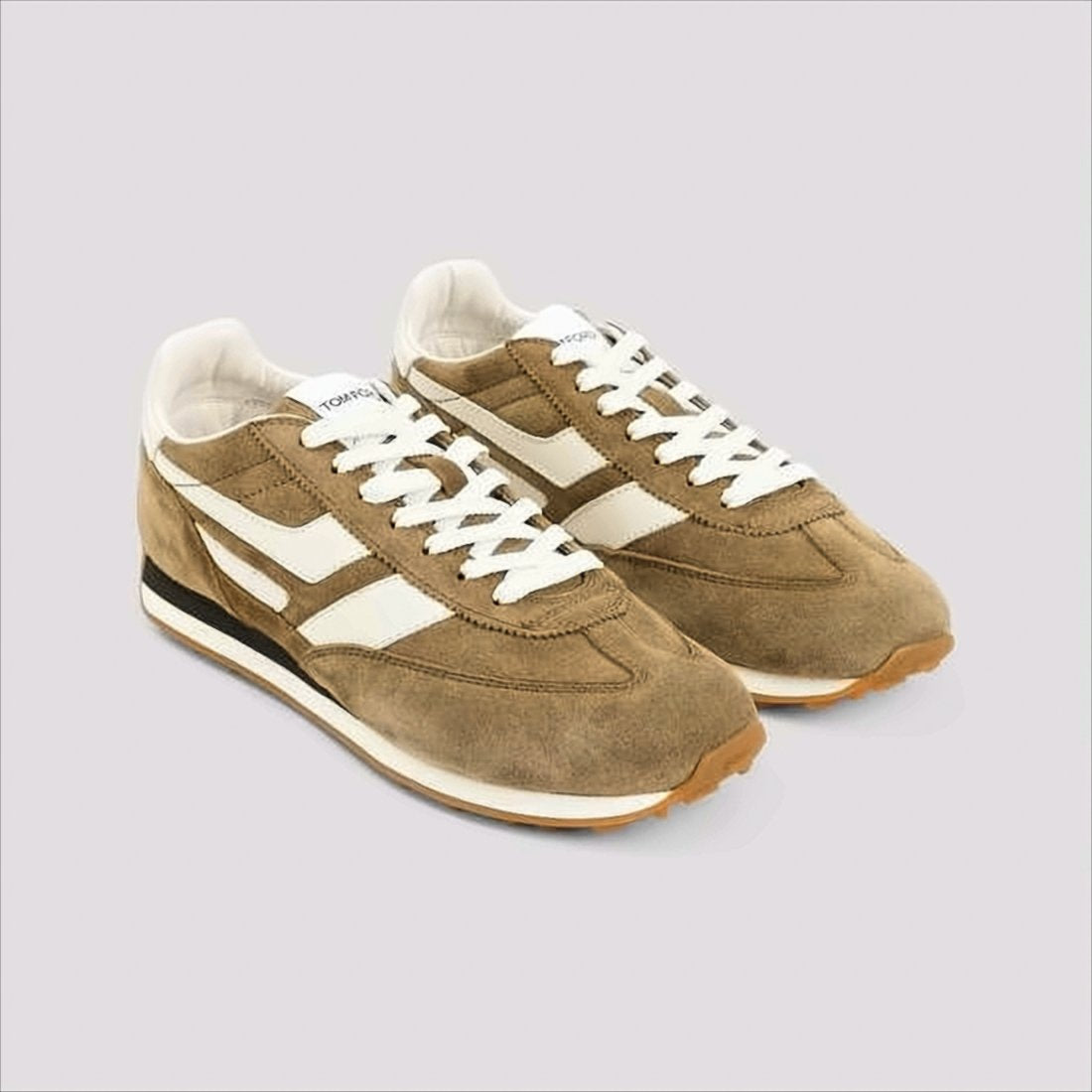 Suede Sneakers with Leather Accents