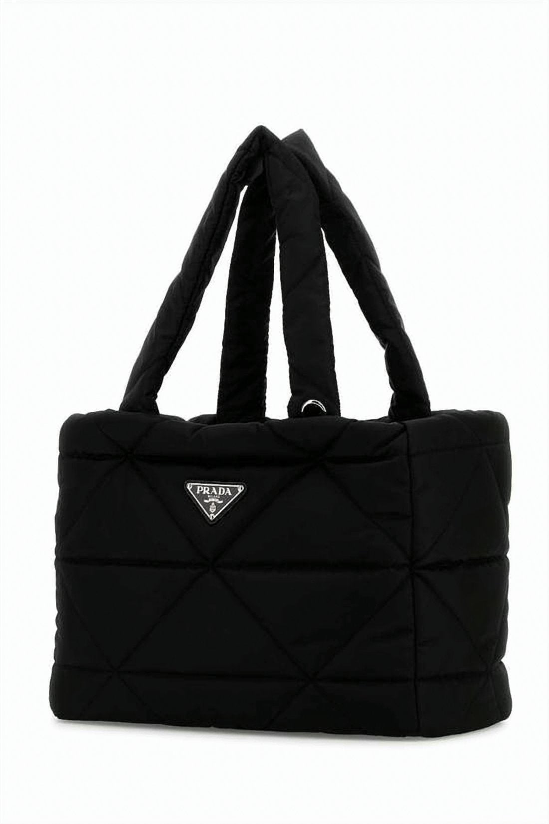 Rectangular Quilted Tote Bag With Padded Texture
